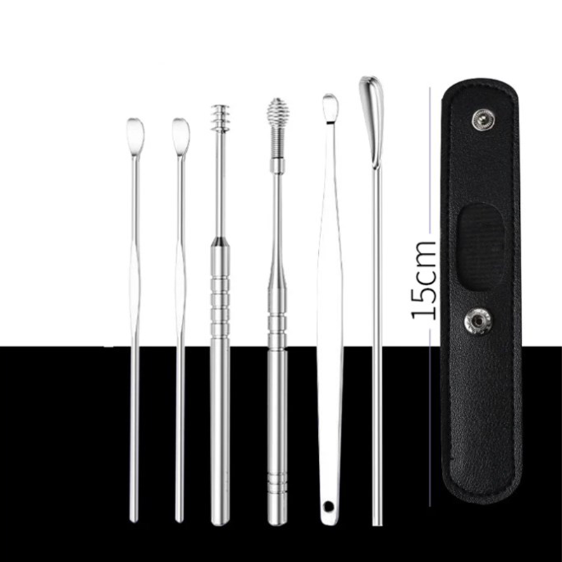 📢Portable 6-piece stainless steel ear piercing kit - Spiral ear tool✨