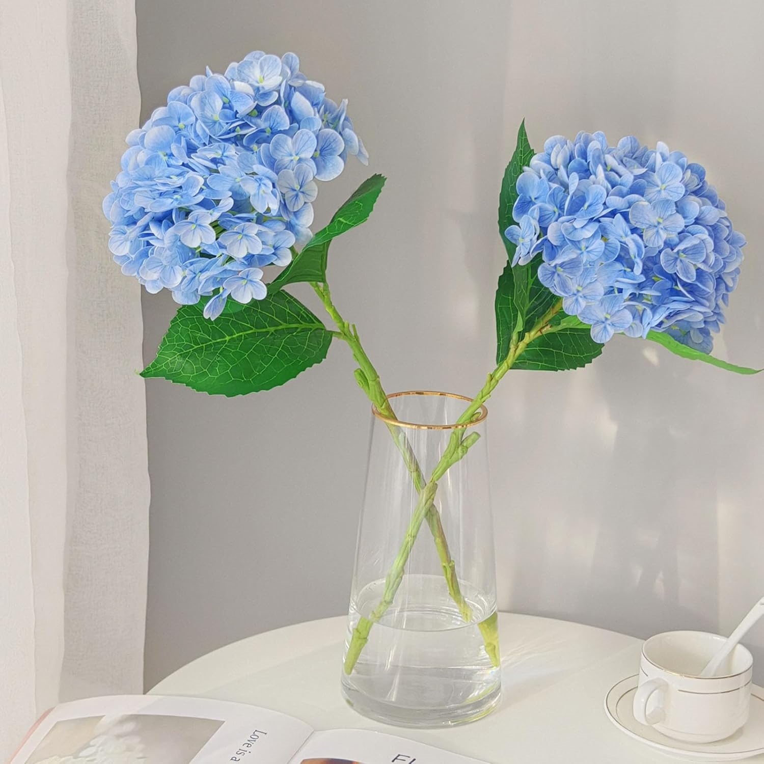 3-Pack Lifelike Hydrangea Silk Flowers  UV-Resistant for Indoor/Outdoor Decor