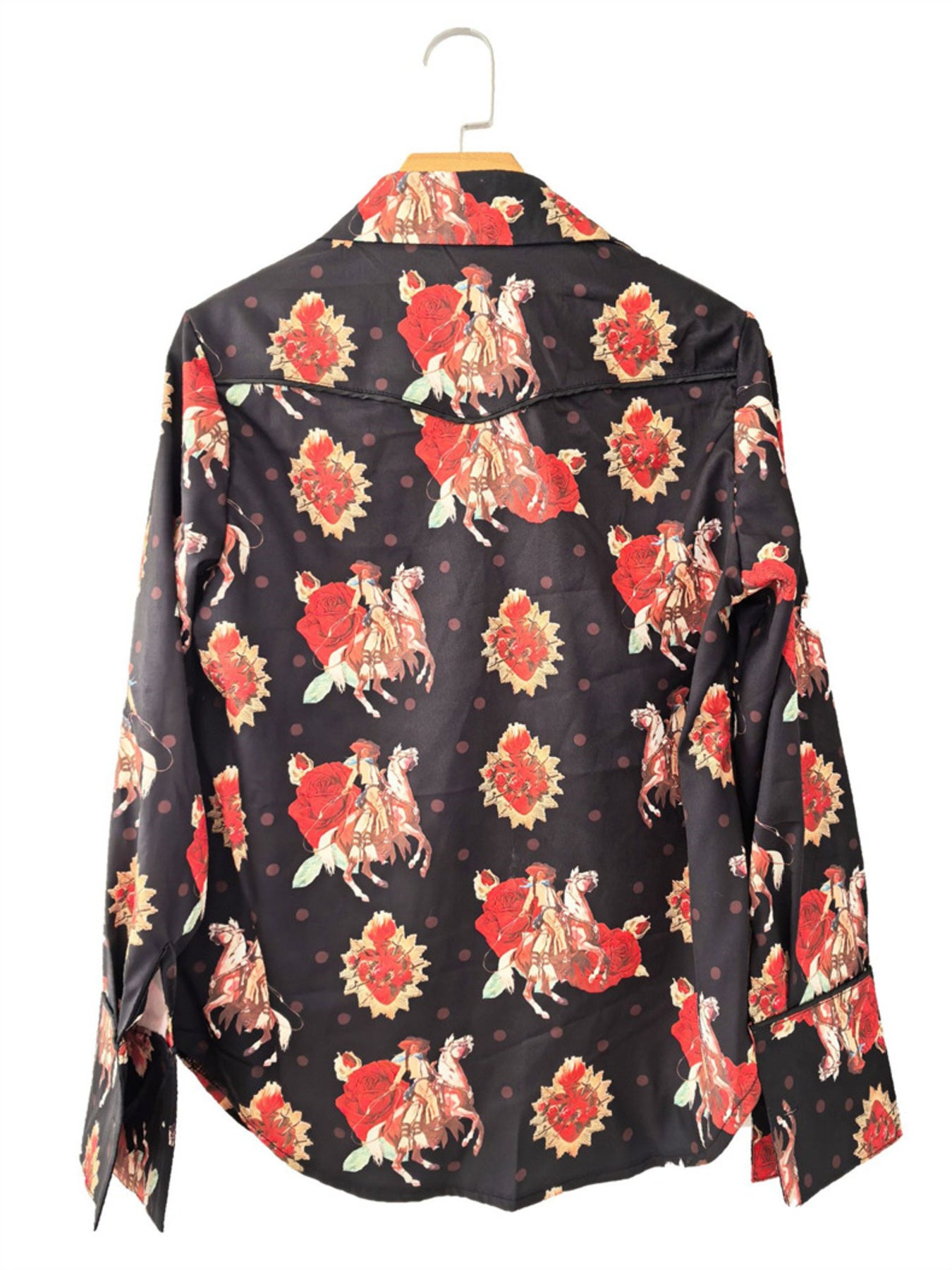 Printed Button Up Long Sleeve Shirt