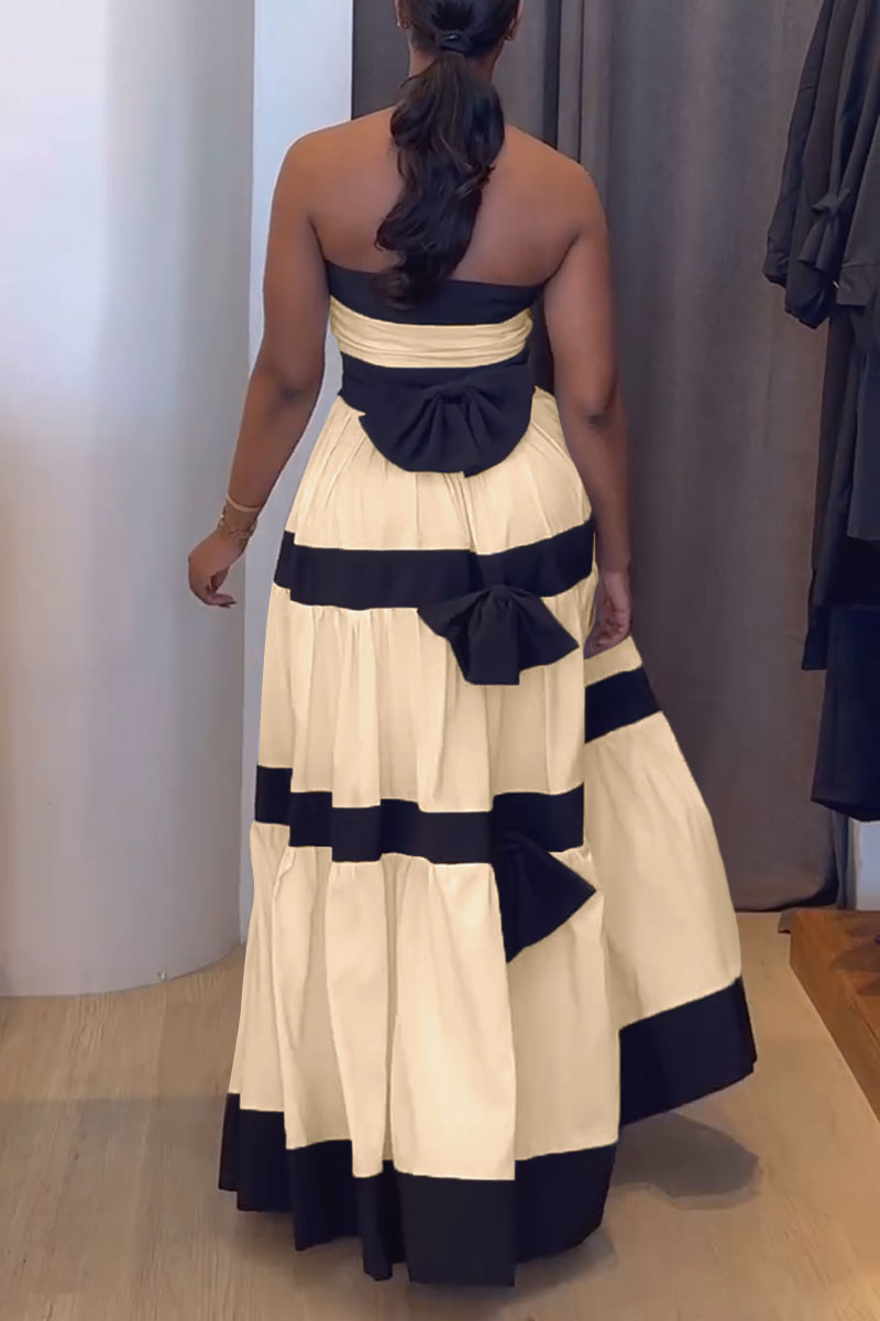 Women's Elegant Contrasting Off-shoulder Dress