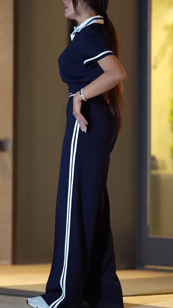 Women Collar Top+ Pants Casual Suit