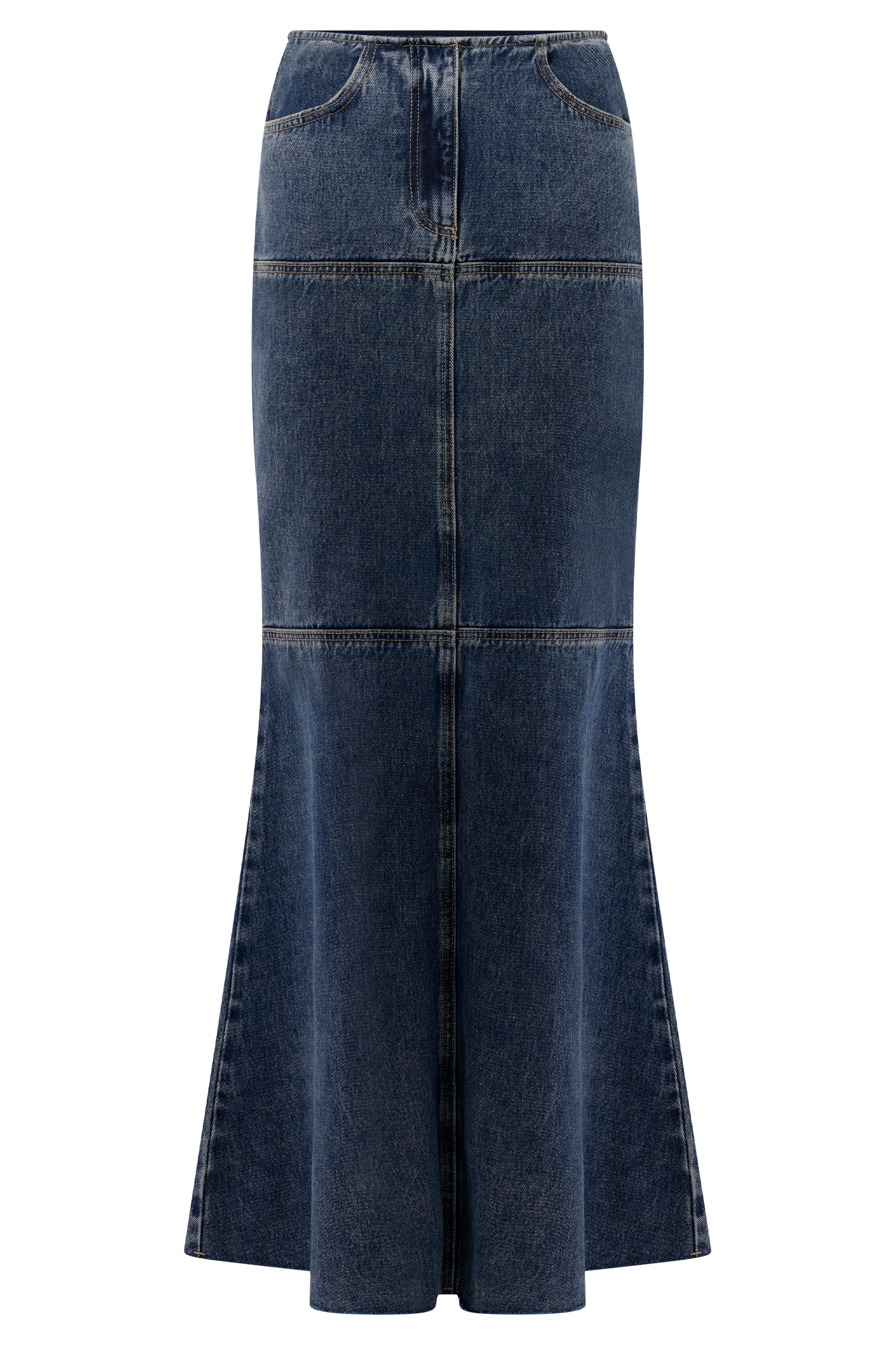 Blue Denim Maxi Skirt