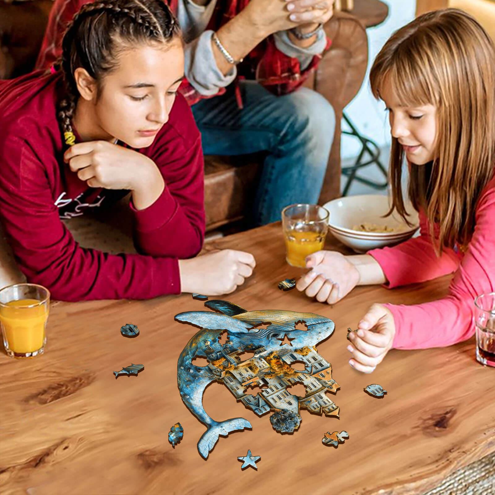 3D Whale City Wooden Jigsaw Puzzle