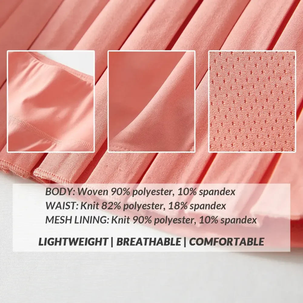 Women's Pleated Tennis Skirts Flowy High Waisted Lightweight Athletic Golf Outfits Skorts Skirts with Shorts