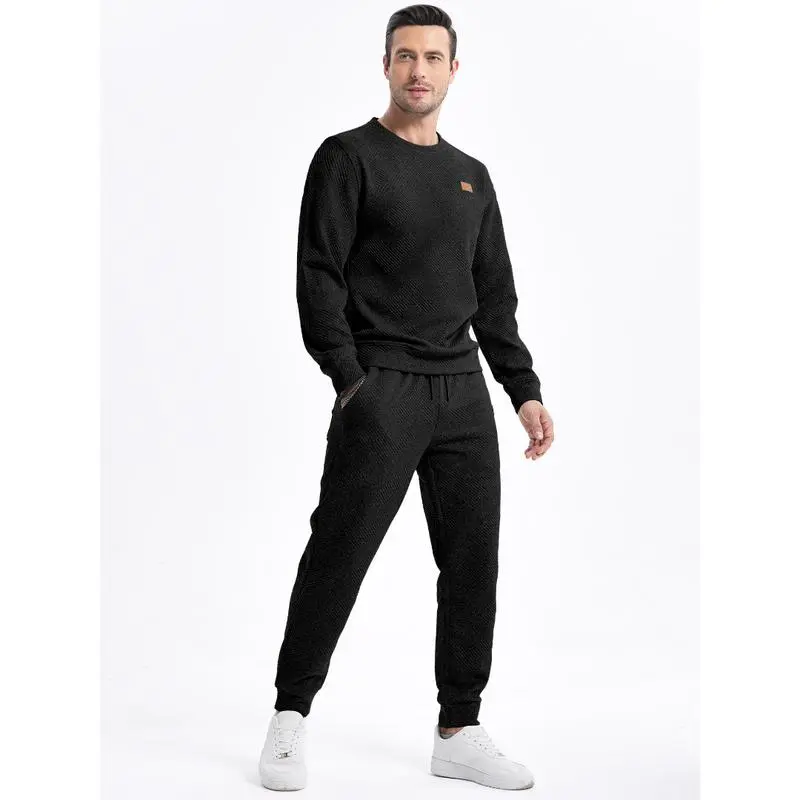 🔥Last Day Promotion 89% OFF🔥Men's casual fashion suit knitted sweatshirt and pants two-piece set