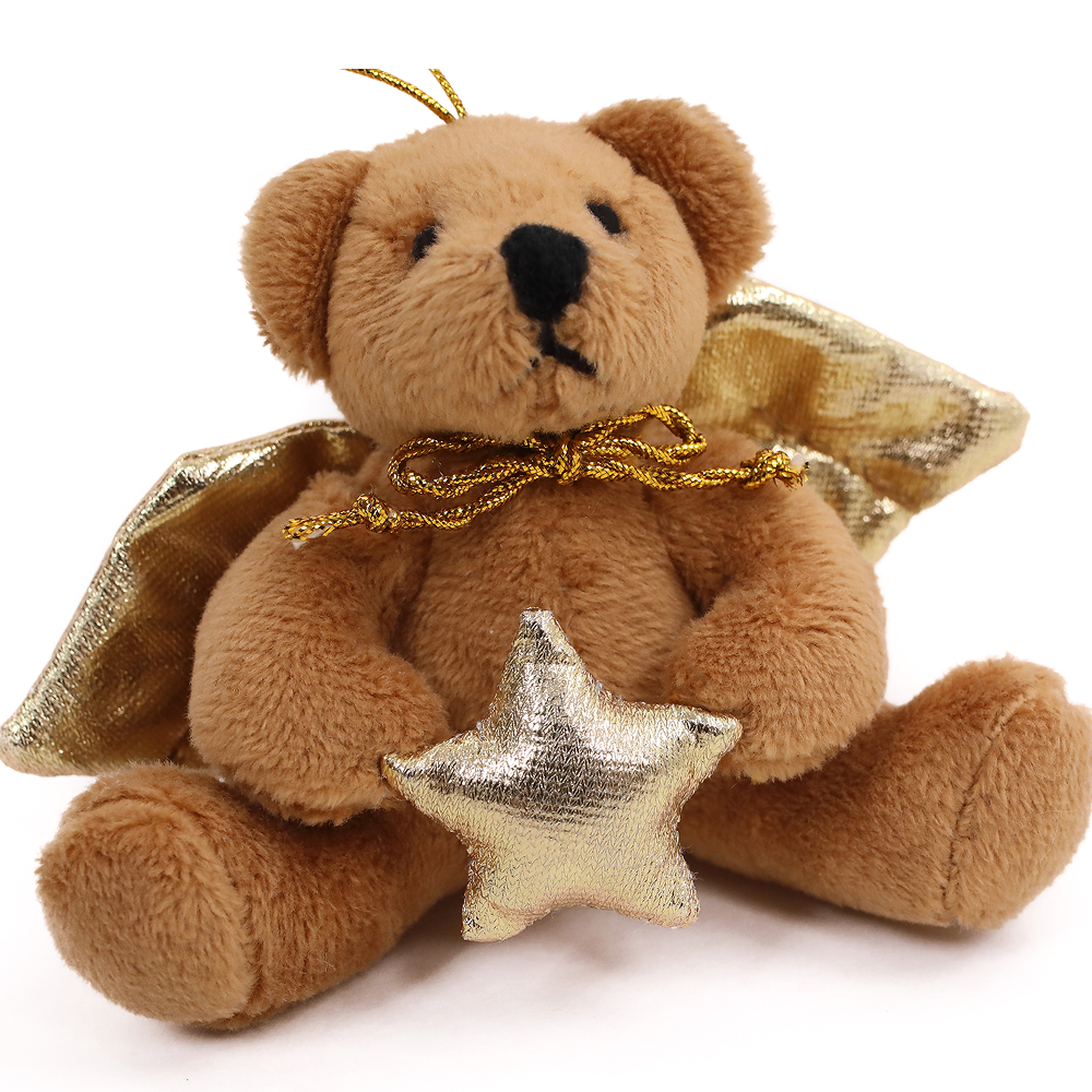 Christmas Golden Angel Bear 4inch Ornament