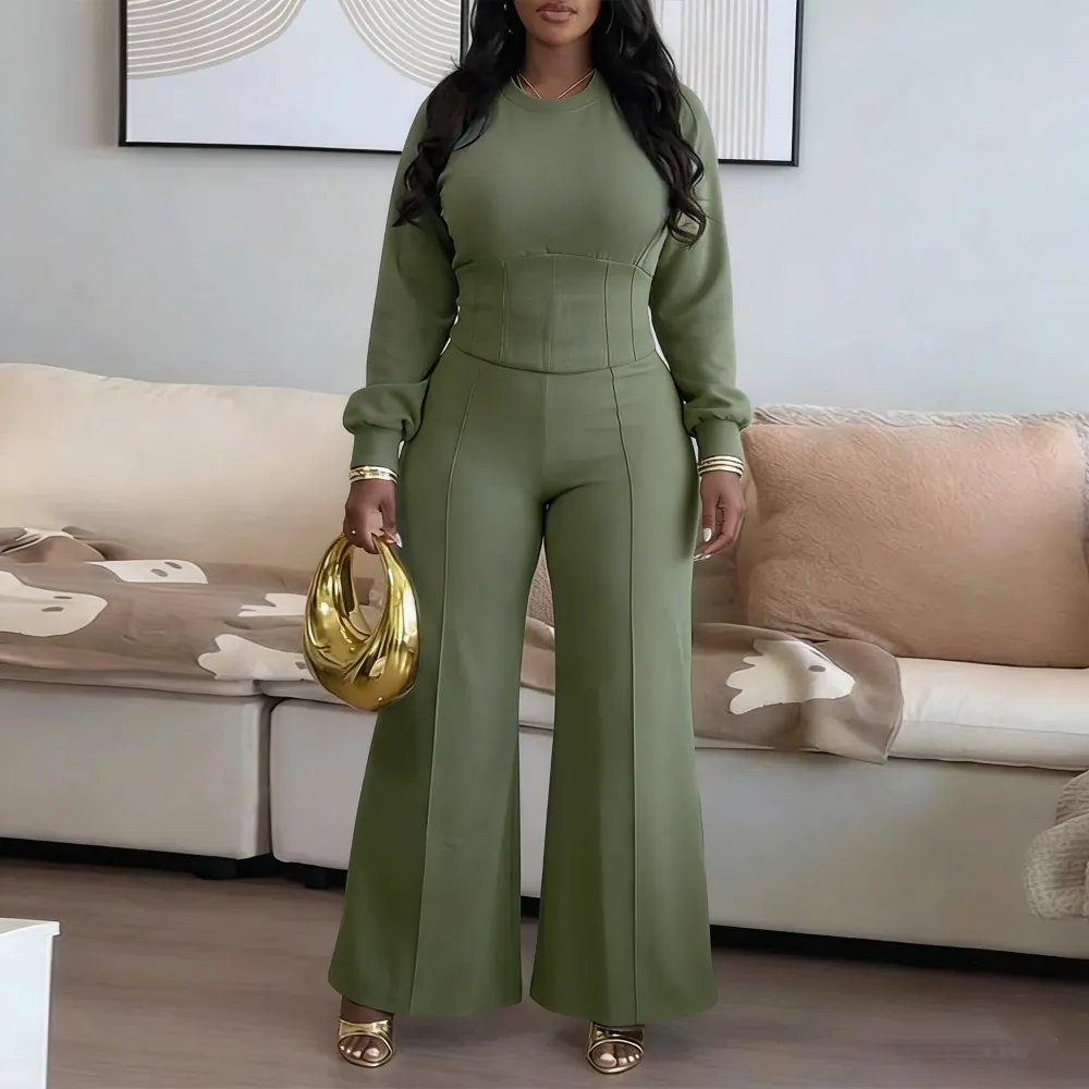 Women's Casual Seam Design Sweatpants Set