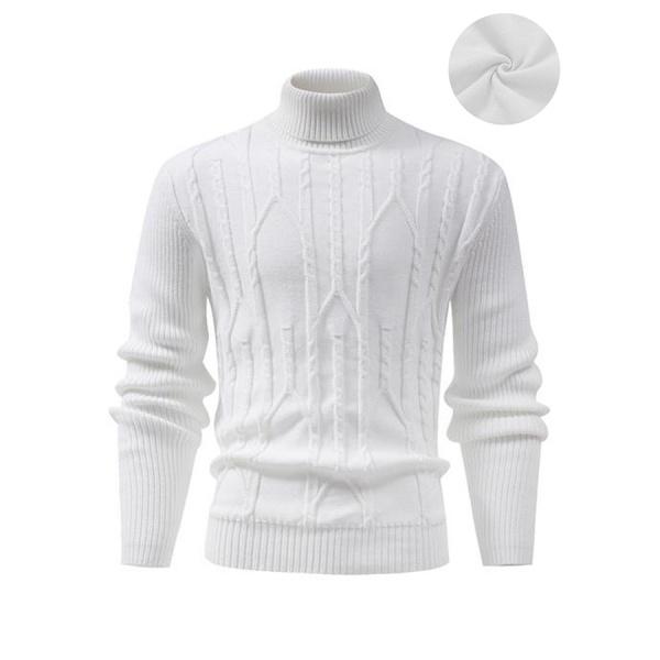 Men’s Turtleneck Cable Knit Sweater – Thick Warm Winter Knit Top