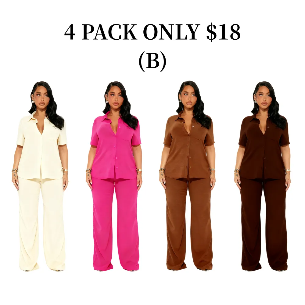 Women's Short Sleeve Pant Set