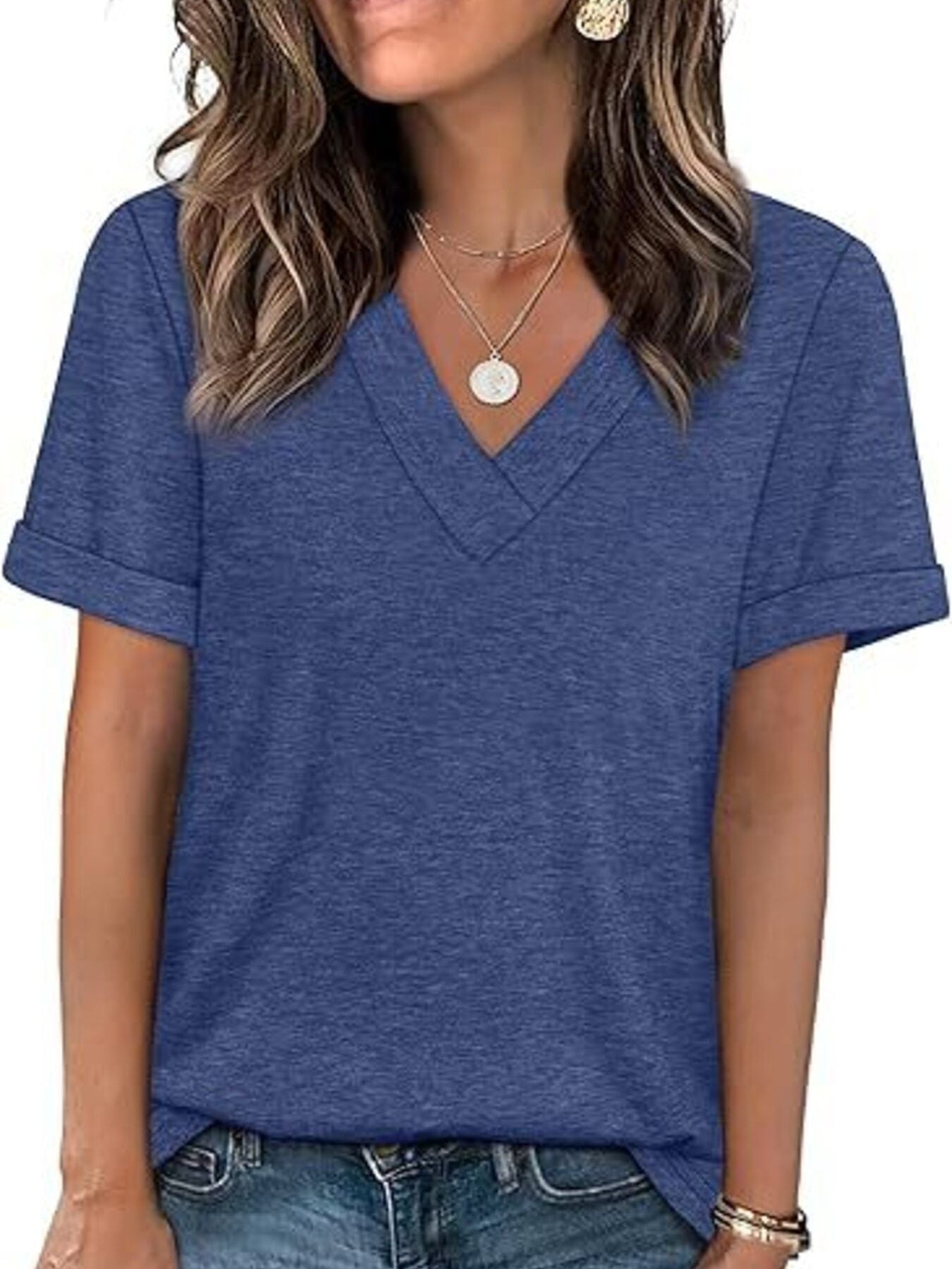 Casual V-Neck Short Sleeve T-Shirt