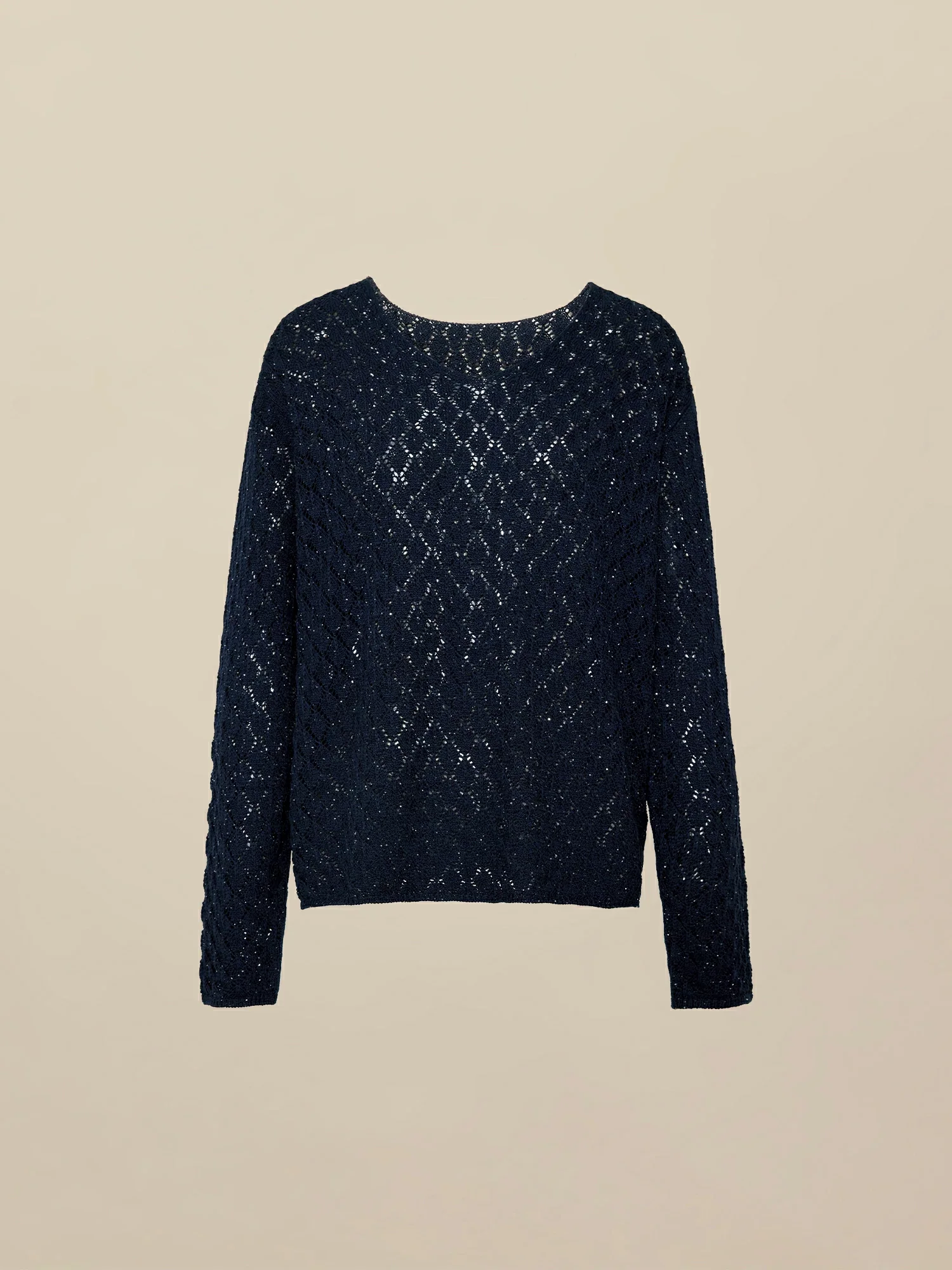 Lyocell & Linen Openwork Sequin Knitted Top