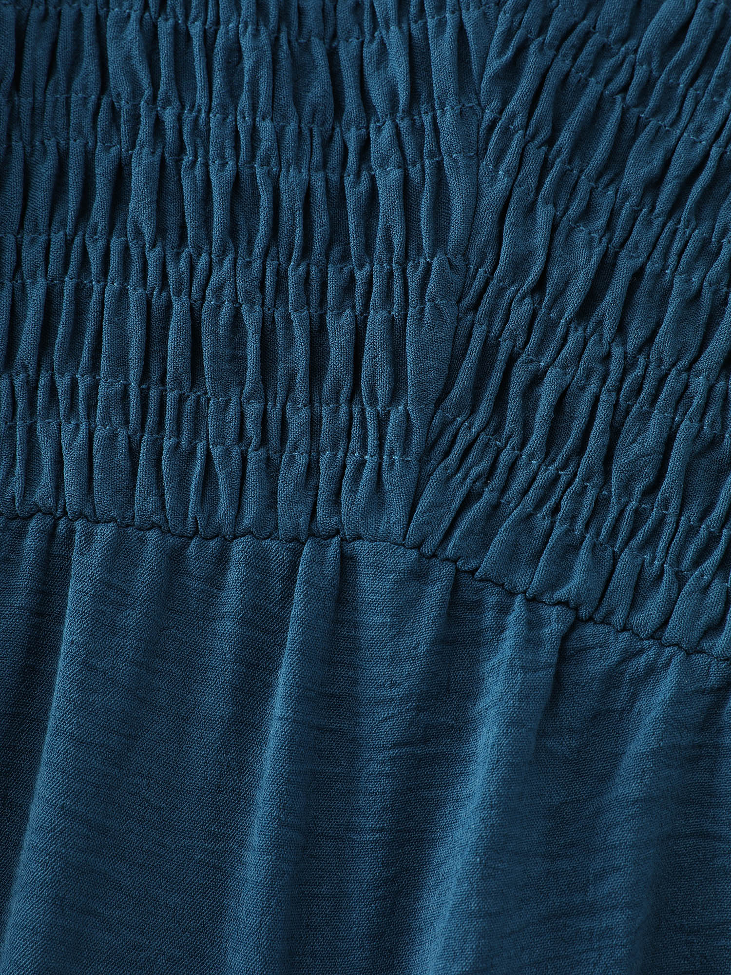 Shirred Bodice Ruffle Hem Flowy Mini Dress