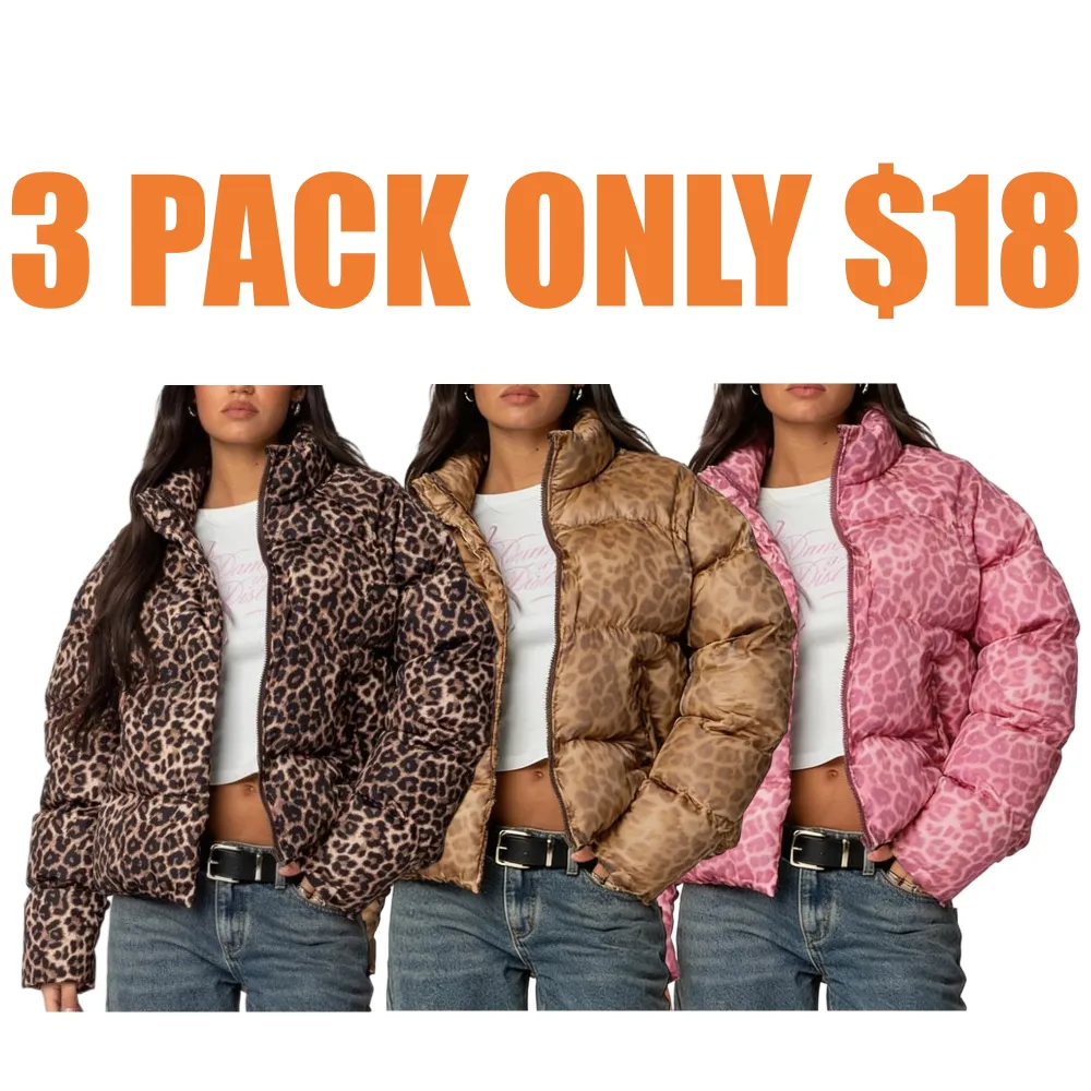 Leopard Printed Puffer Jacket