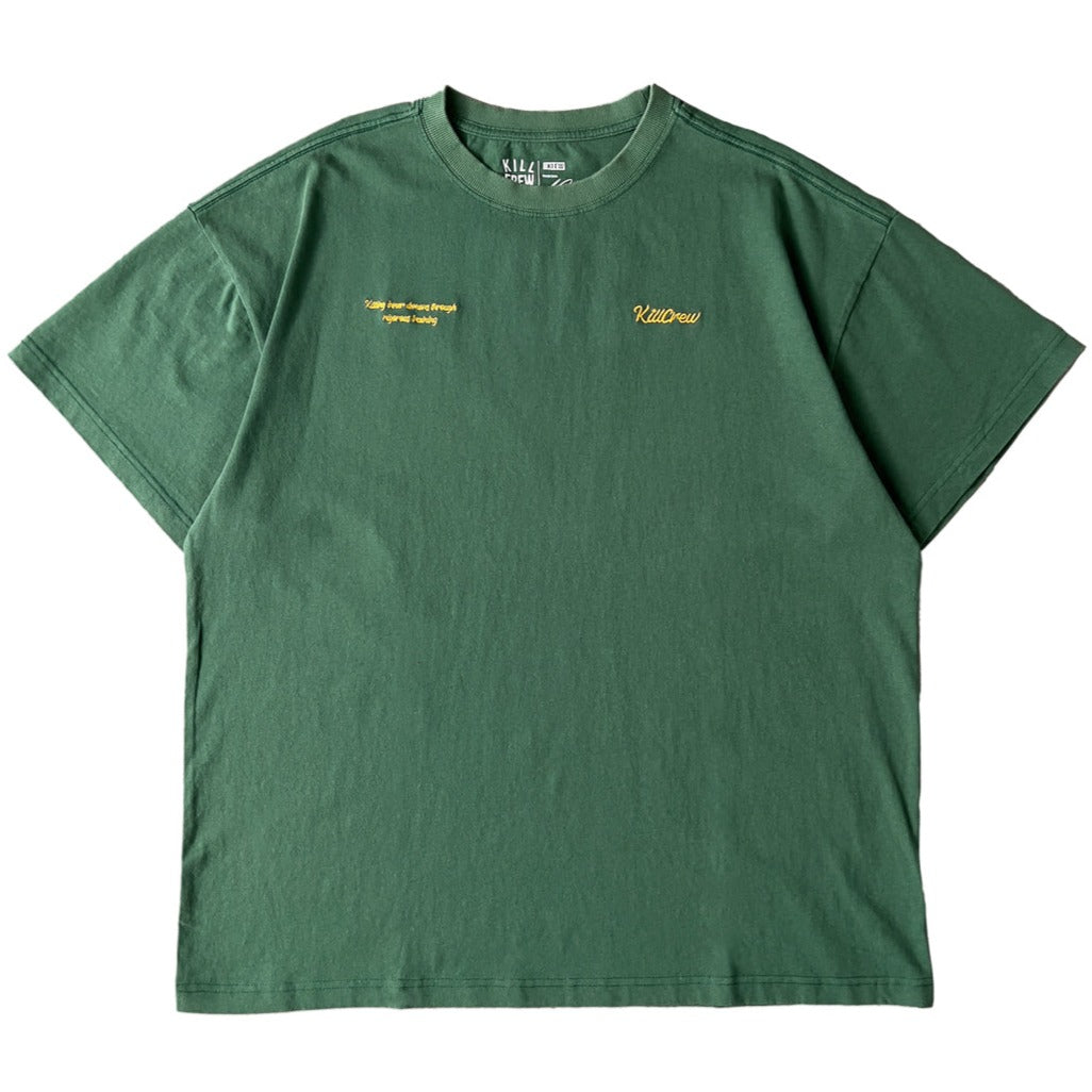 RELAXED FIT LUX SCRIPT T-SHIRT - GREEN / YELLOW