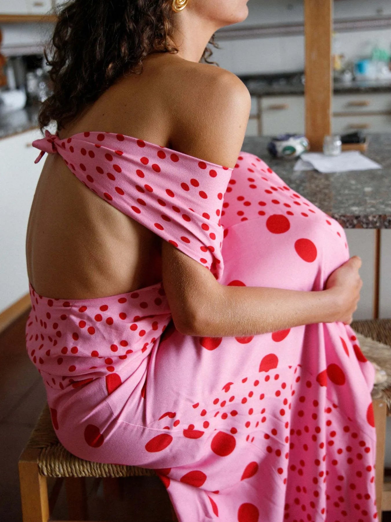 Polka Dot Top and Maxi Skirt Set