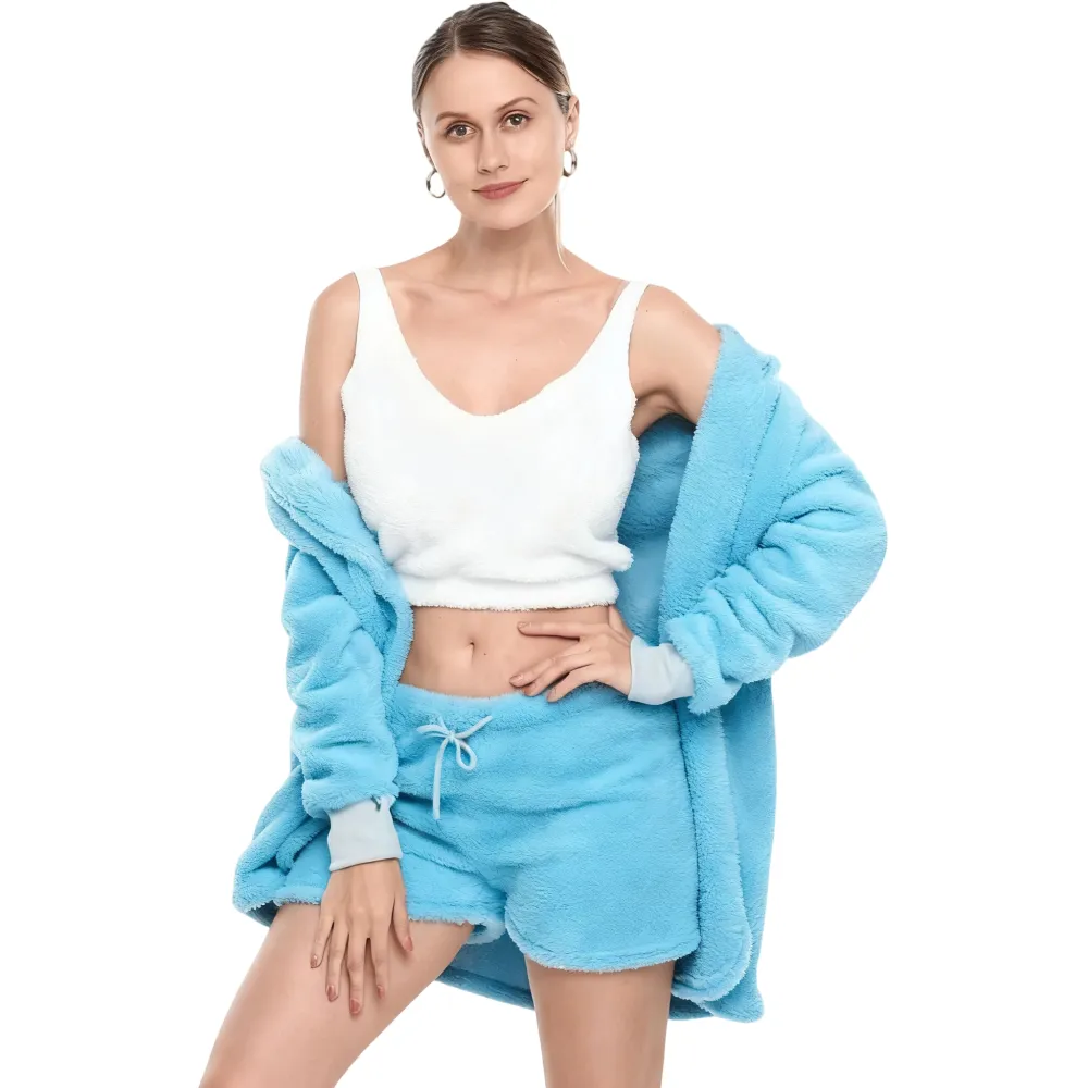 Women's Sherpa Fleece 3-Piece Cozy Loungewear Set