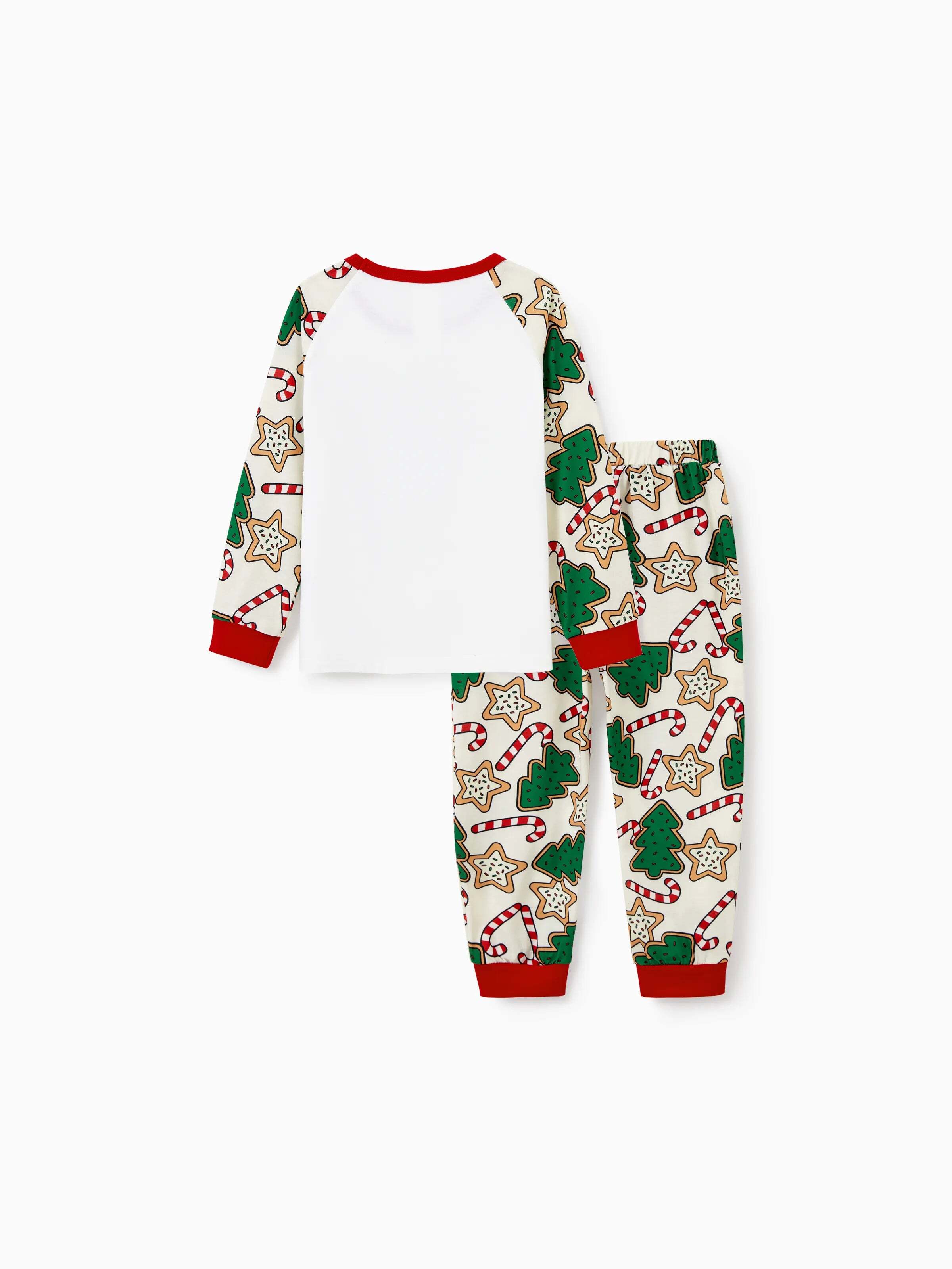 Christmas Matching Family Pajamas Set Christmas Tree Print Red and Apricot PJS with Christmas Socks Apricot