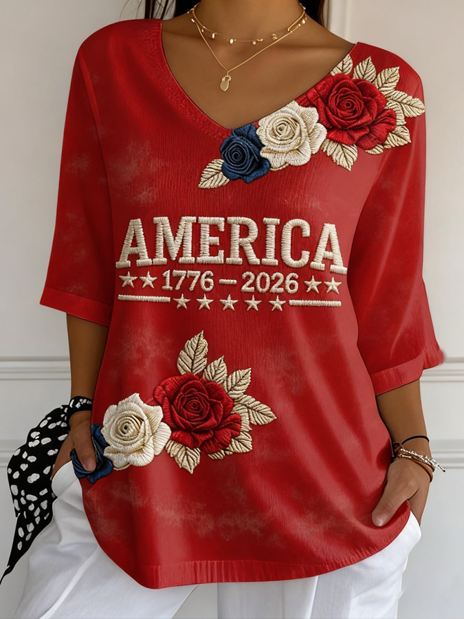 Women's 250th Anniversary Printed Casual T-shirt