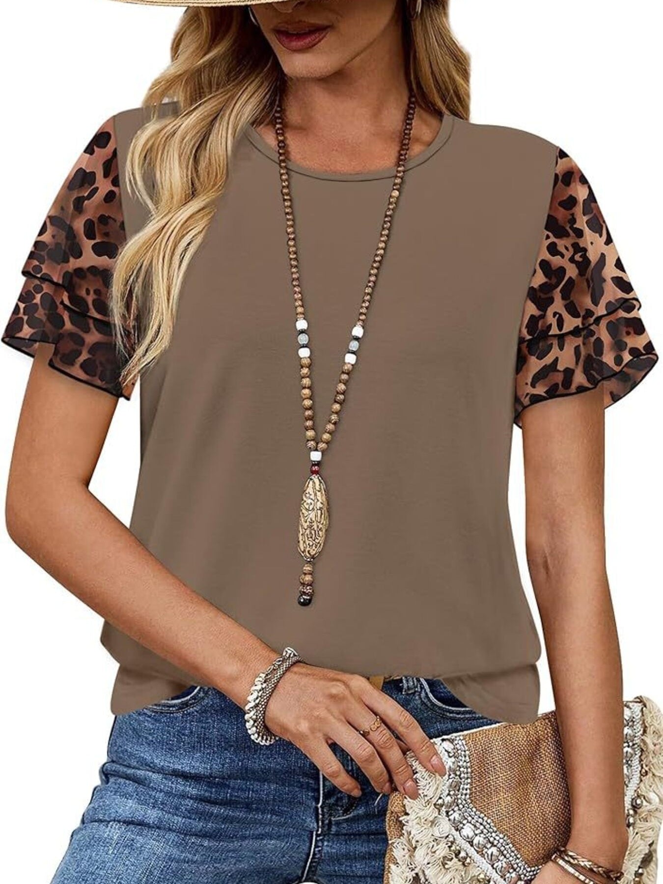 Layered Short Sleeve Round Neck T-Shirt