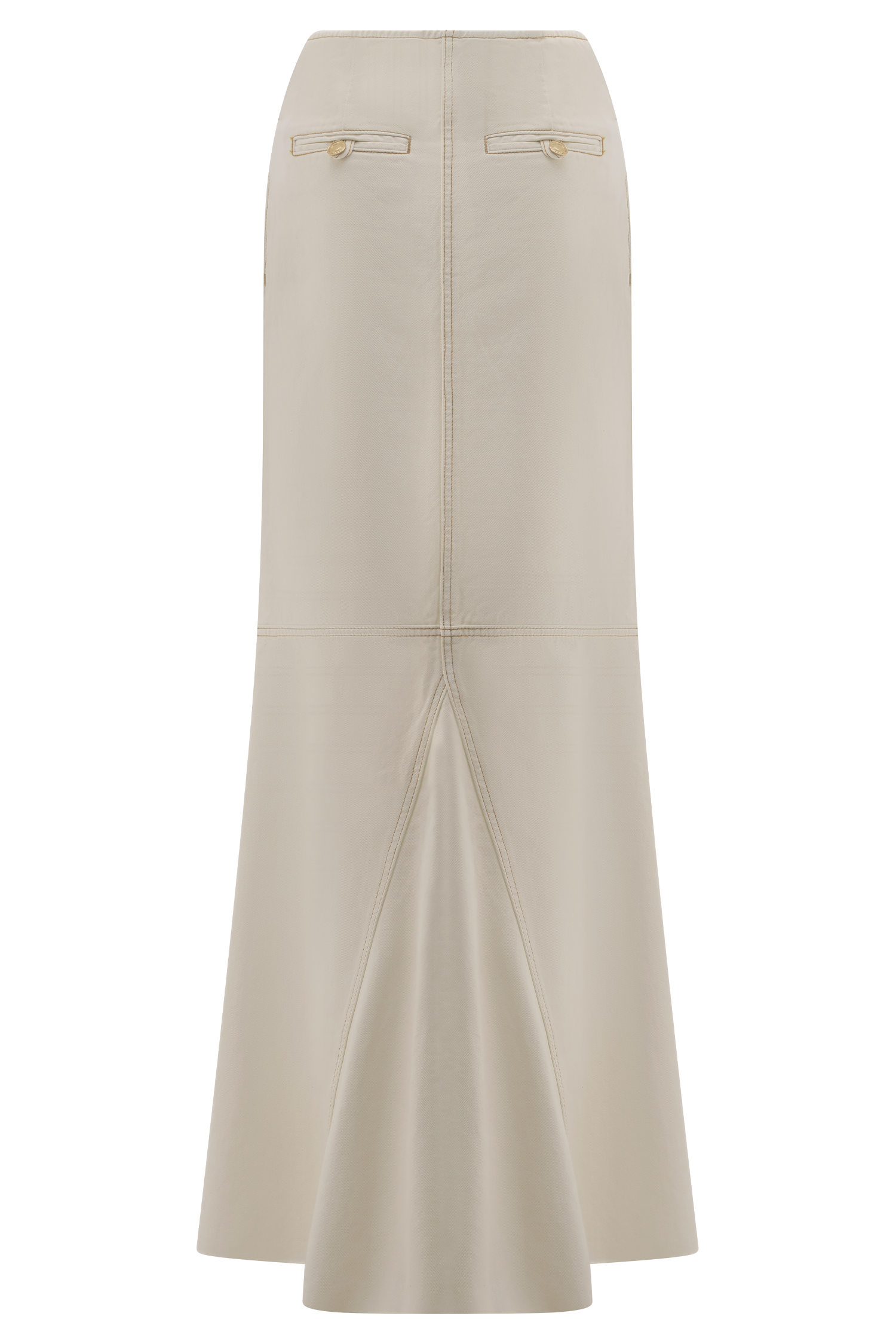 Ecru Denim Maxi Skirt