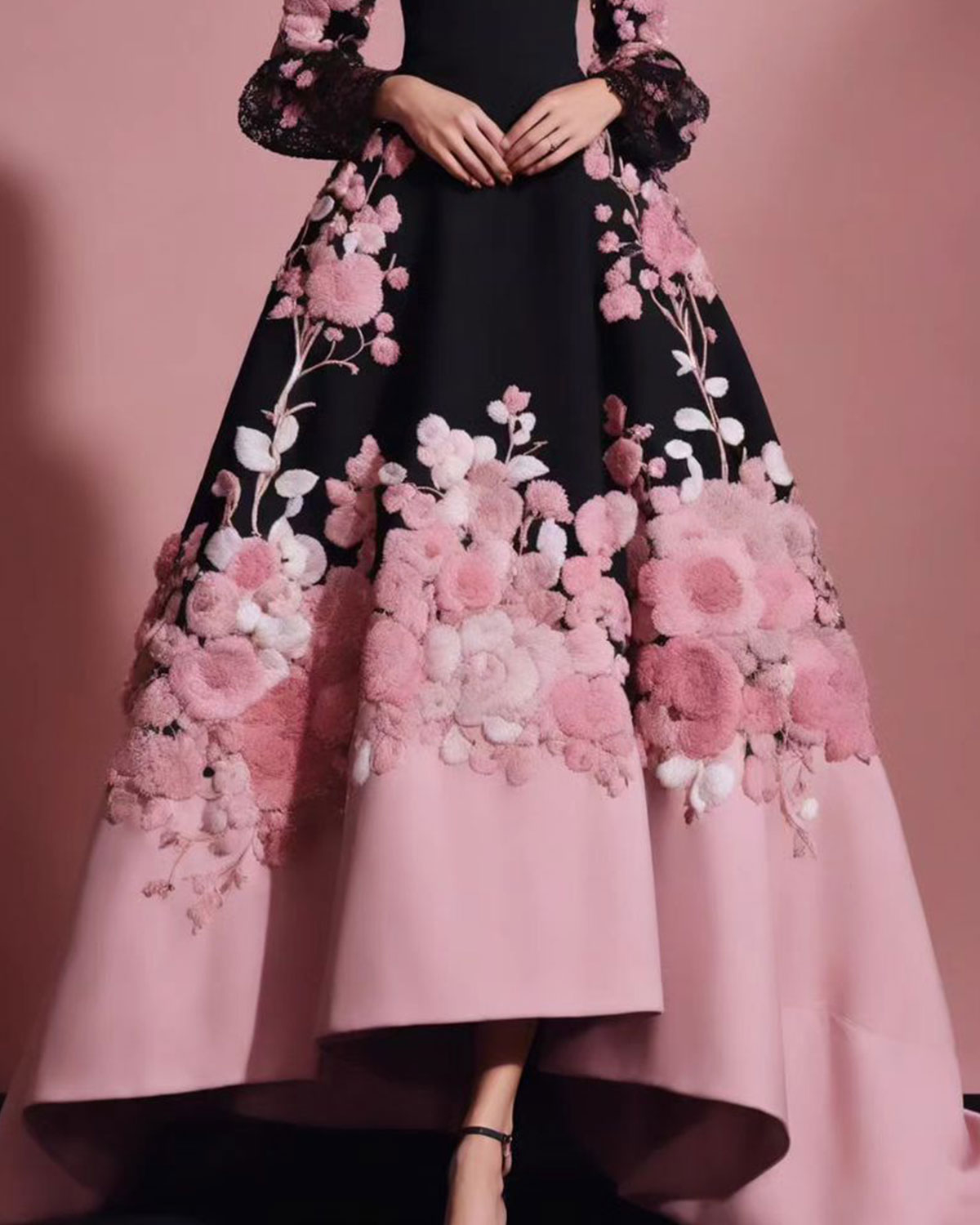 Elegant Embroidered Flower Dress