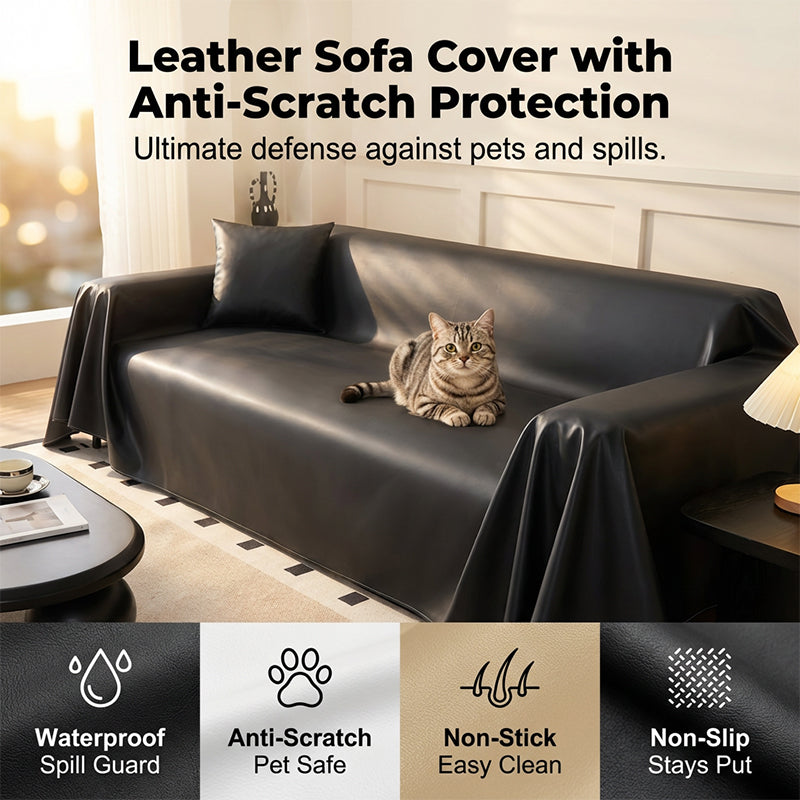 Faux Leather Non-Slip Sofa Cover