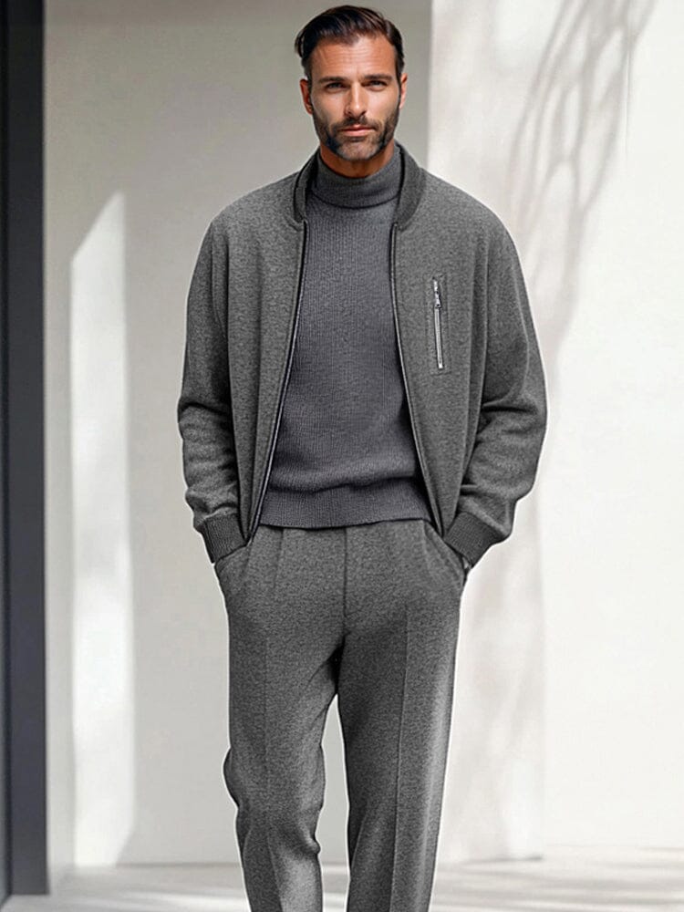 Minimalist Zippered Jacket Set