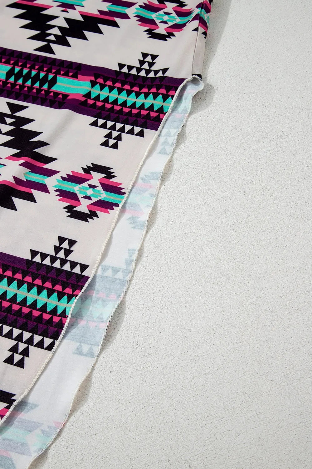 Aztec Print V-Neck Midi Dress