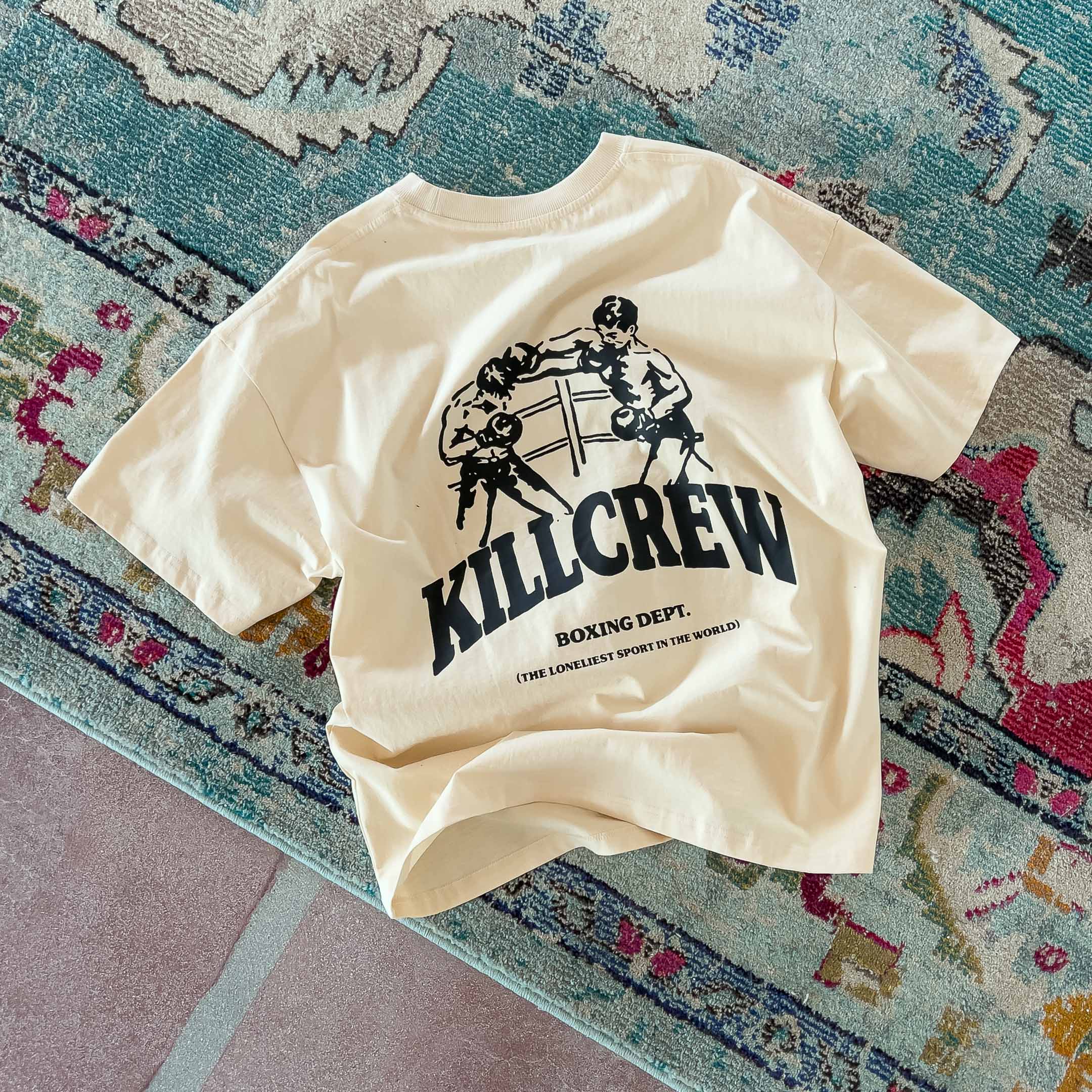 RELAXED FIT BOXING DEPARTMENT T-SHIRT - CREAM / BLACK