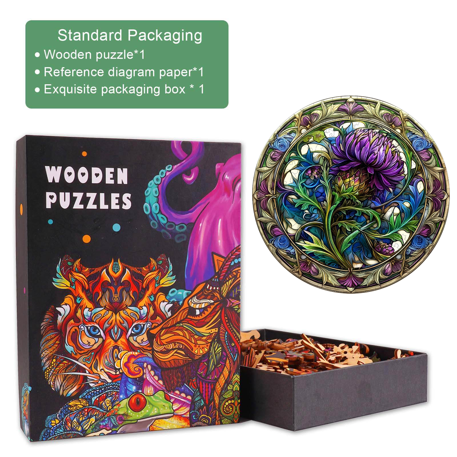 Scotch Thistle Wooden Jigsaw Puzzle