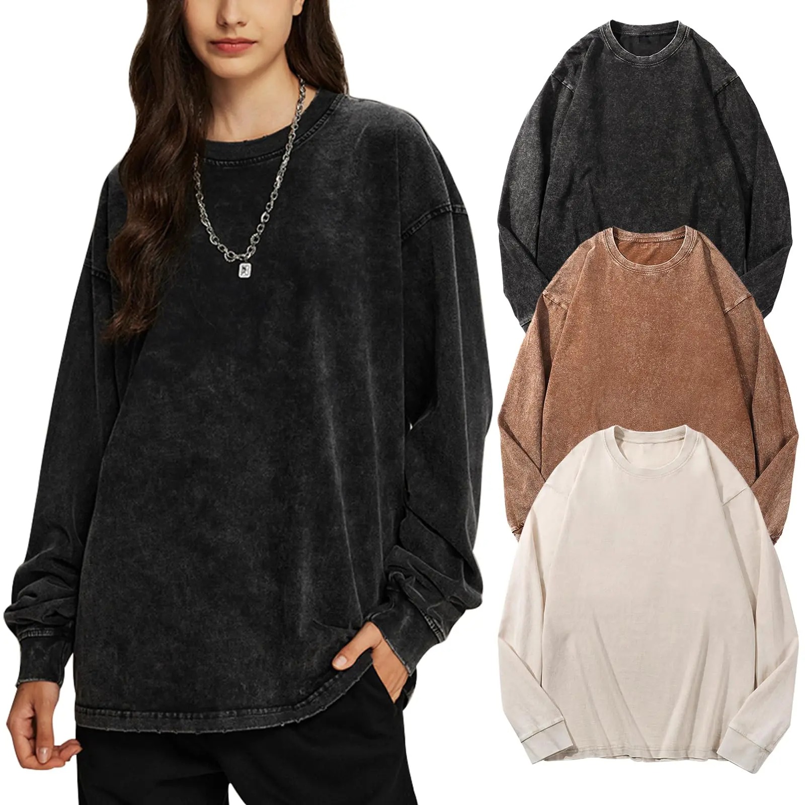 👕👕Unisex Acid Wash Long Sleeve T-Shirt