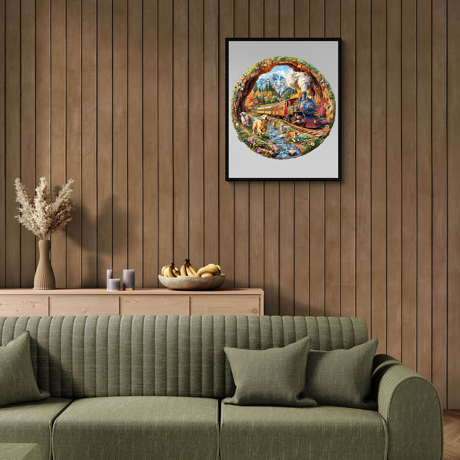 3D Racing the Train-1 Wooden Jigsaw Puzzle