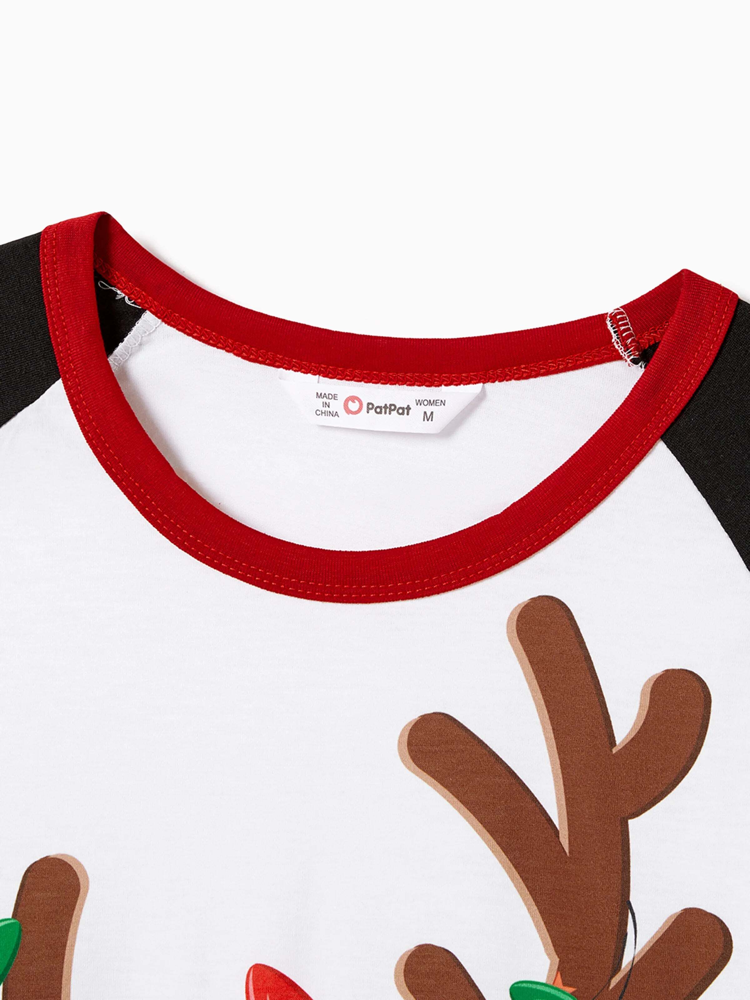 Christmas Reindeer Print Family Matching Pajamas Sets with Christmas Socks Black