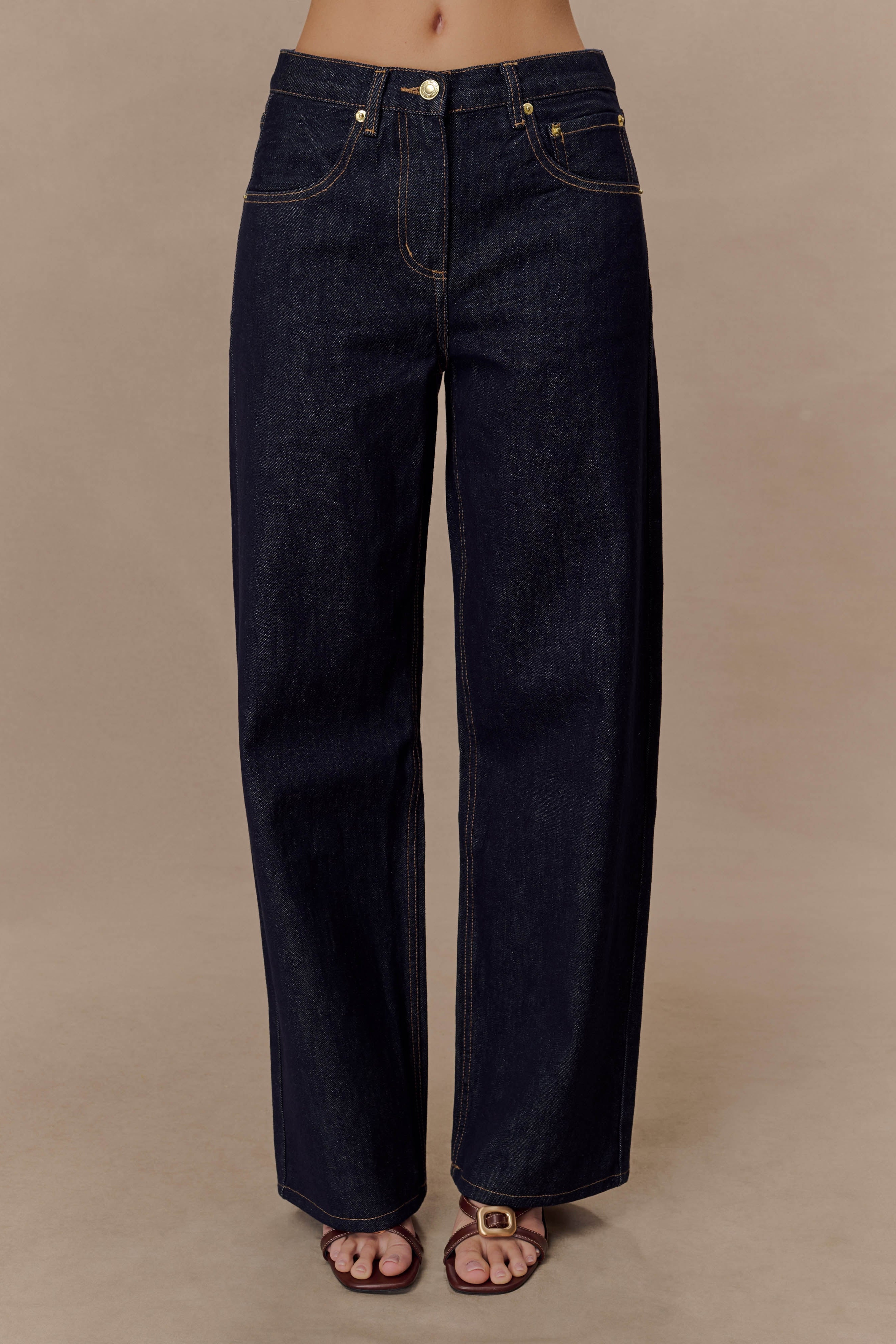 Blue Mid Rise Denim Jeans