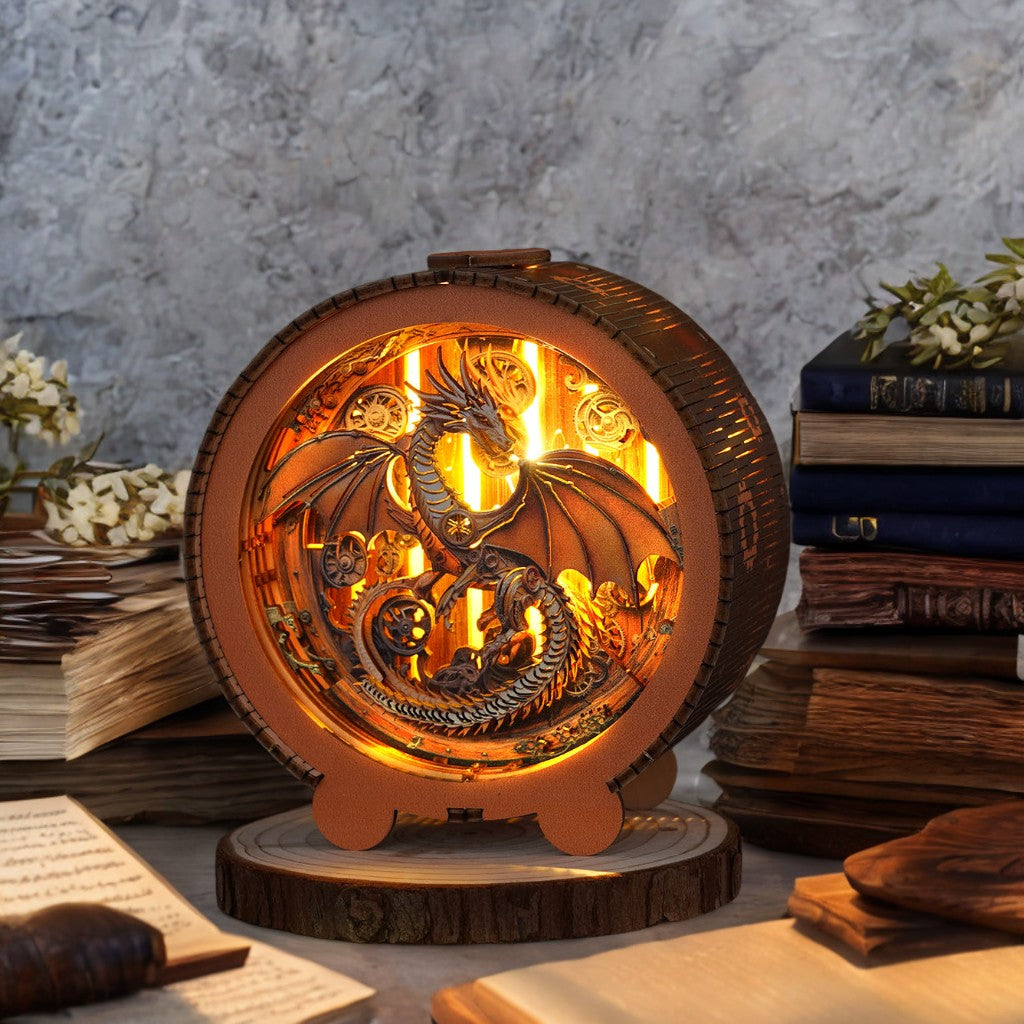 Mechanical Dragon Kit - 3D Wooden Puzzle Night Light