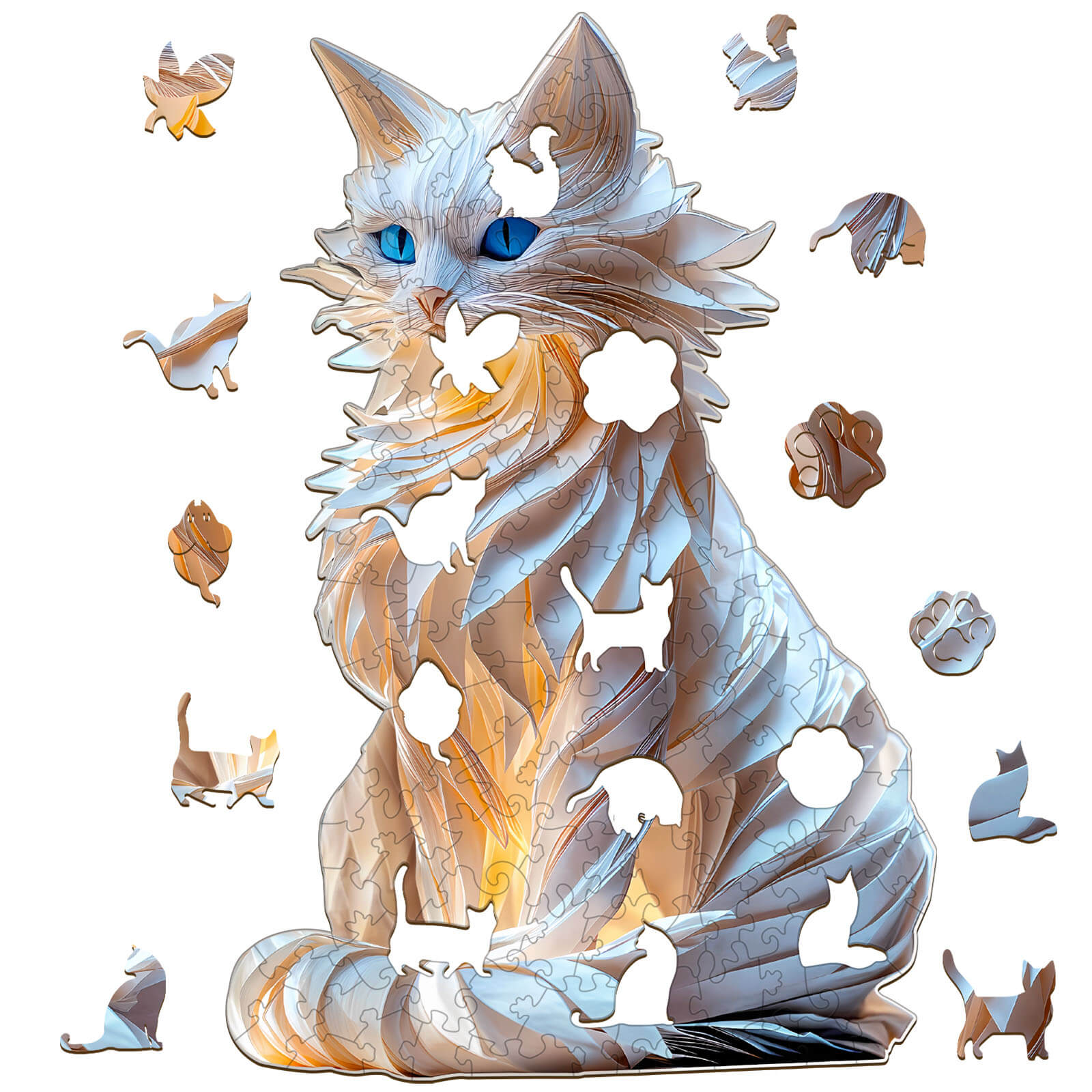 Noble cat Wooden Jigsaw Puzzle