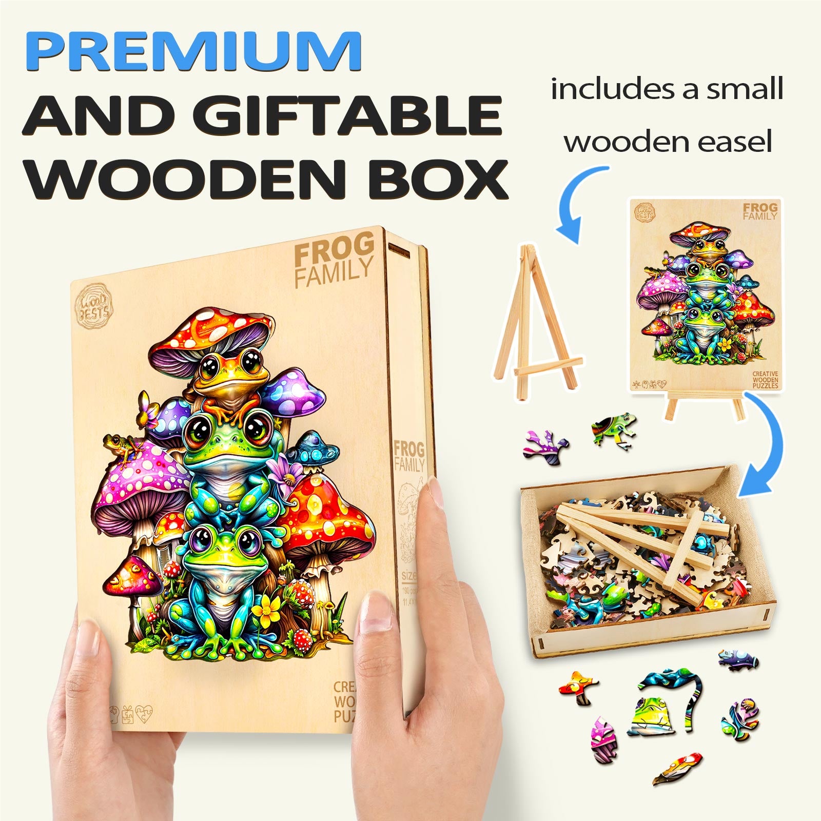 Frog Family Wooden Jigsaw Puzzle