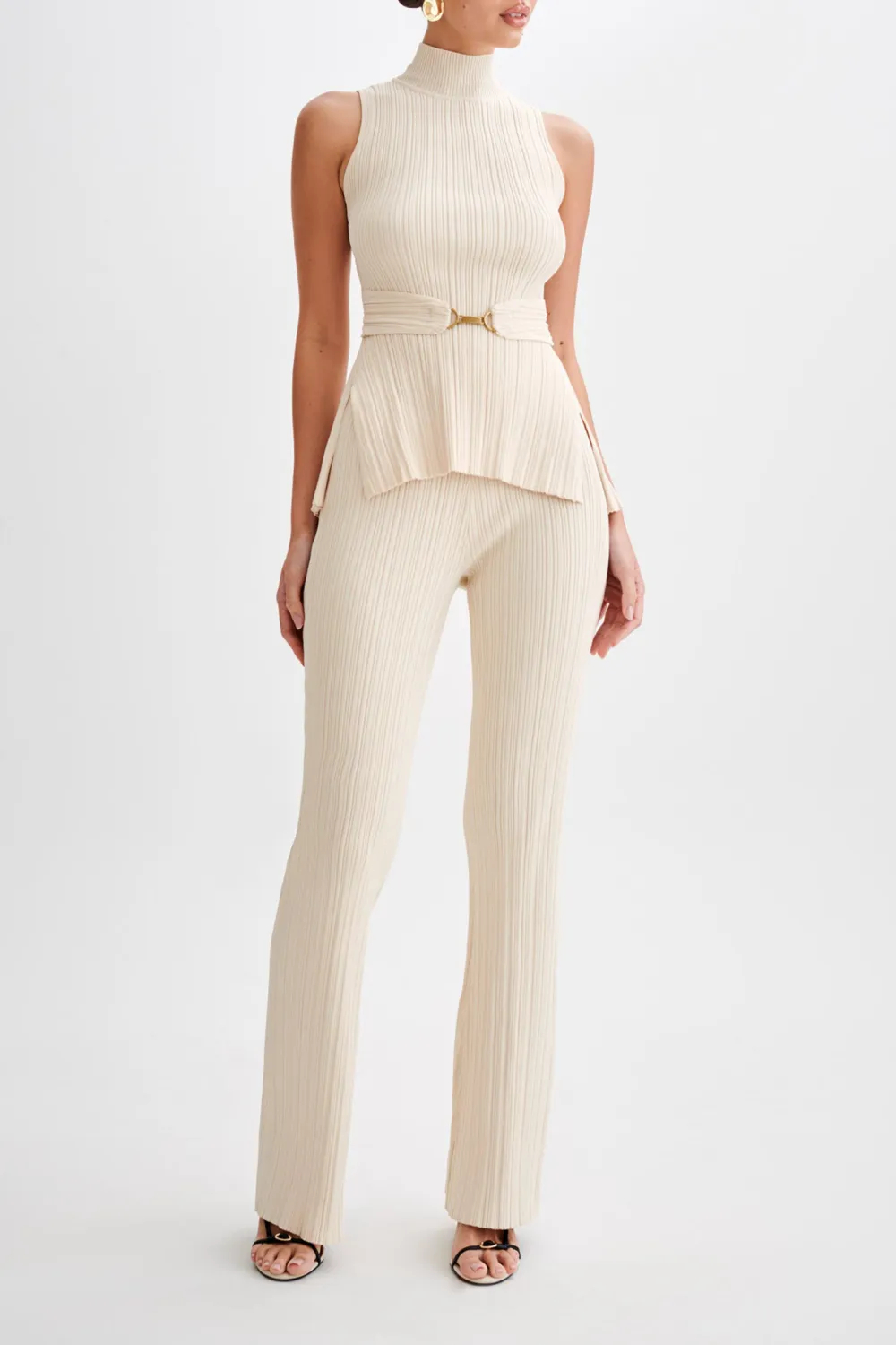Straight Leg Rib Knit Pant