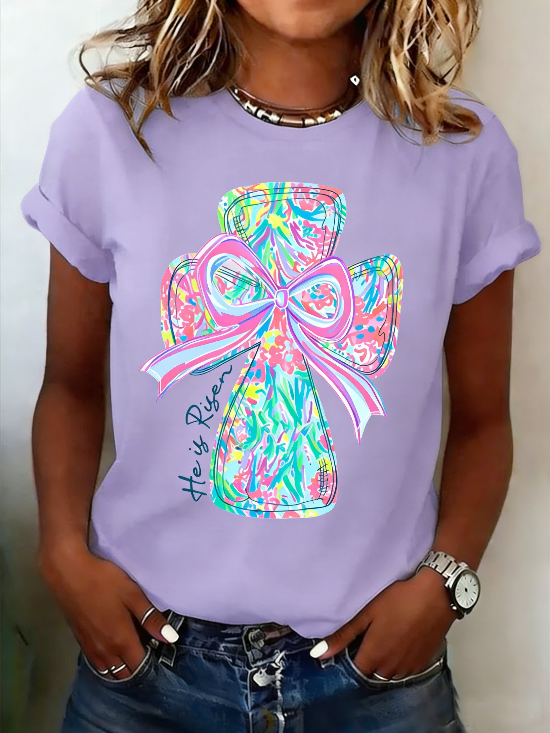 3D Printing Short Sleeve Round Neck Easter Summer Casual T-Shirt