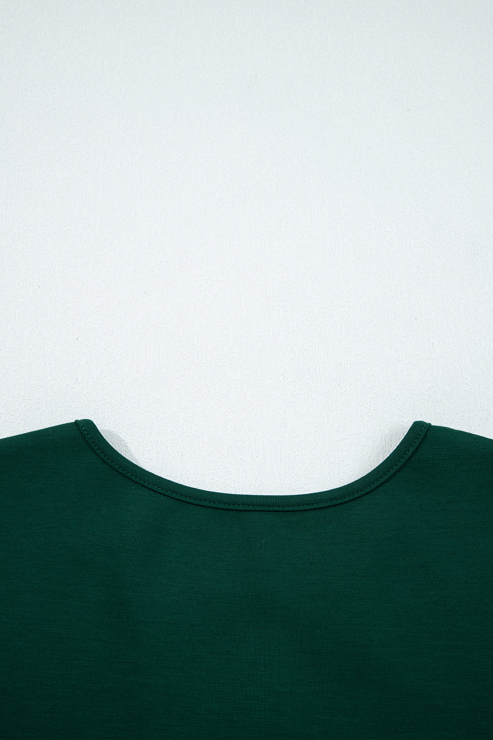 Blackish Green Solid Color Ruched Detail Long Sleeve Midi Dress