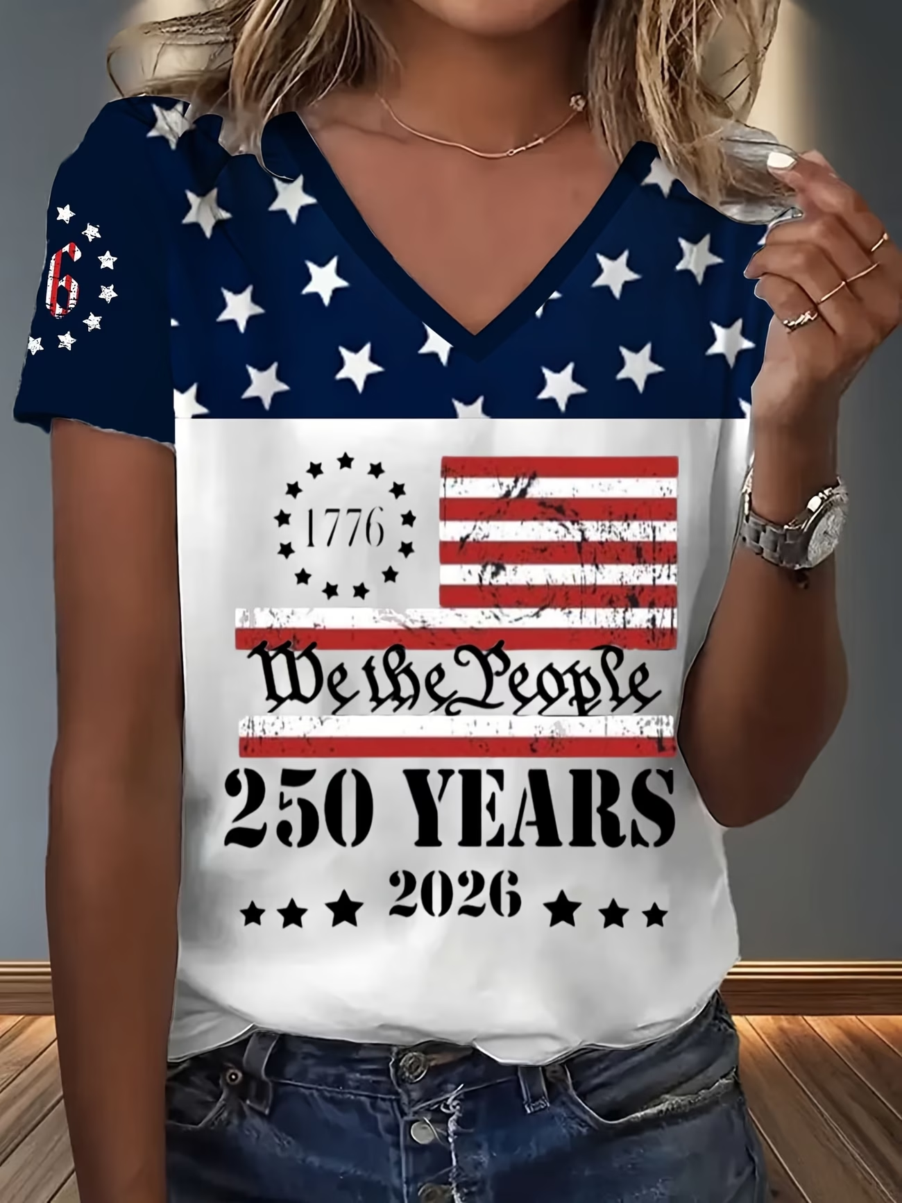 Women's Short Sleeve T-shirt Summer White Text Letters Printing V Neck Holiday Going Out Vintage Top