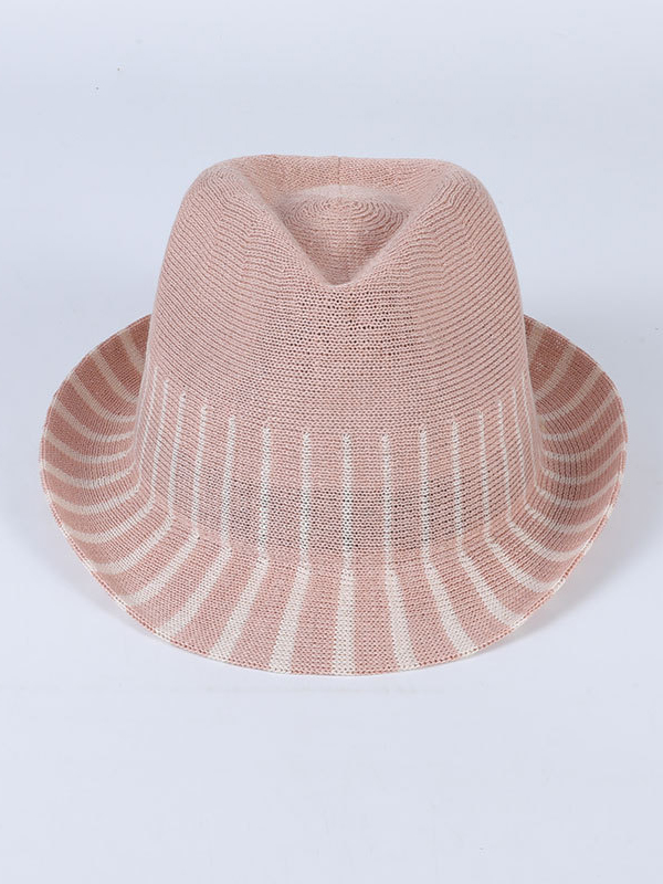 Short Brim Striped Woven Sun-Protection Hats&Caps Fisherman Hat