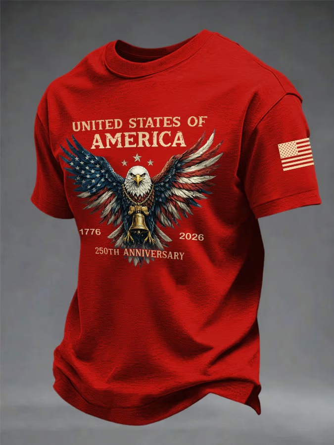 Men'S American Flag Commemorative 250Th Anniversary Classic Pattern Short Sleeve T-Shirt