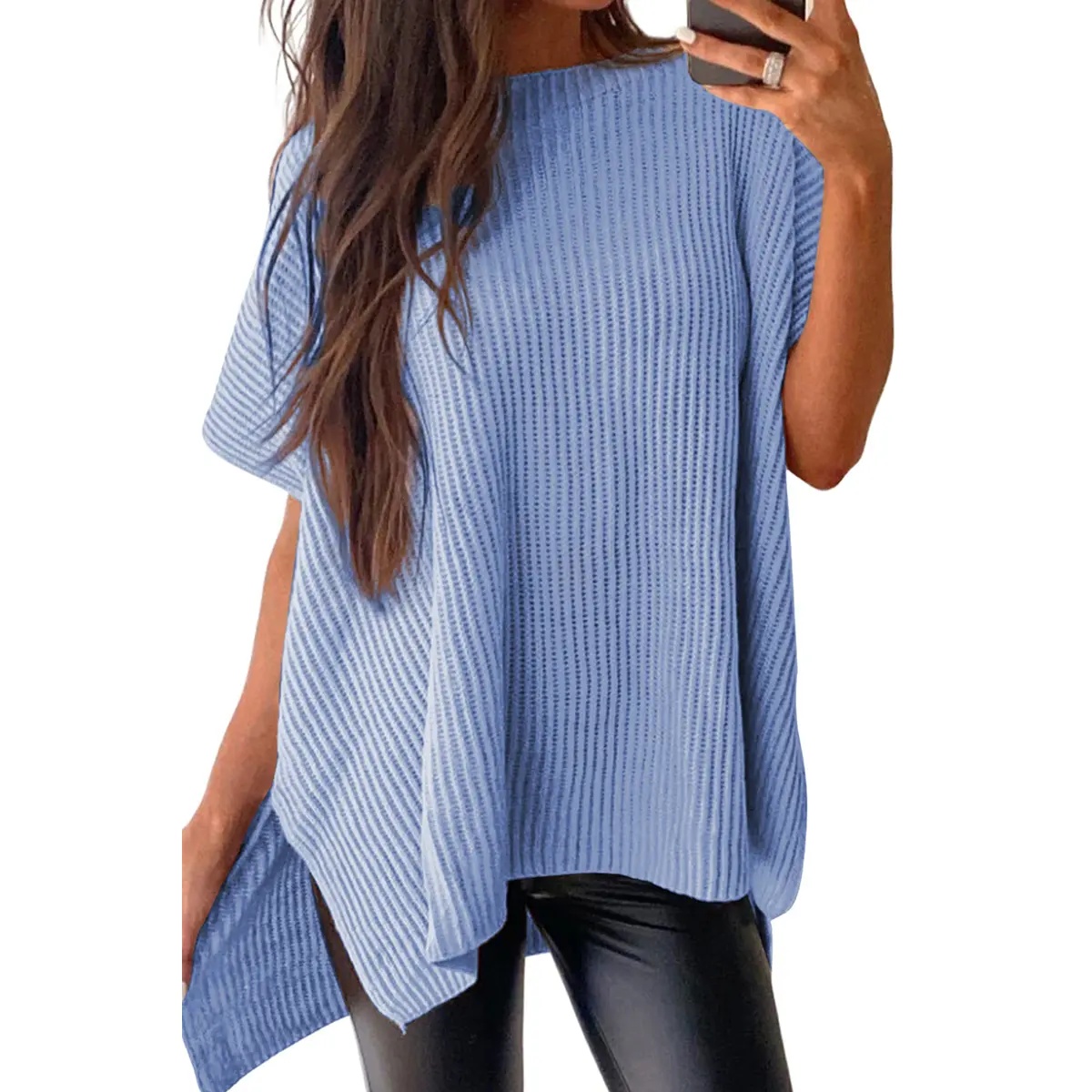 2026 Spring/Summer Oversized Cozy Ribbed Knit Top
