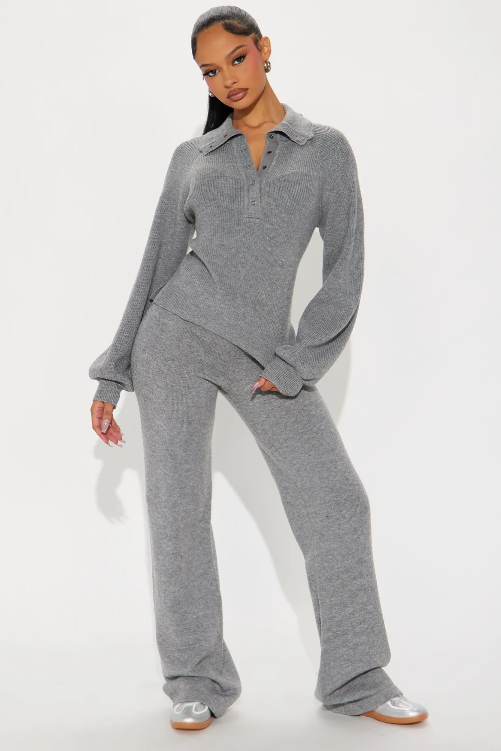 Sweater Pant Set - Charcoal