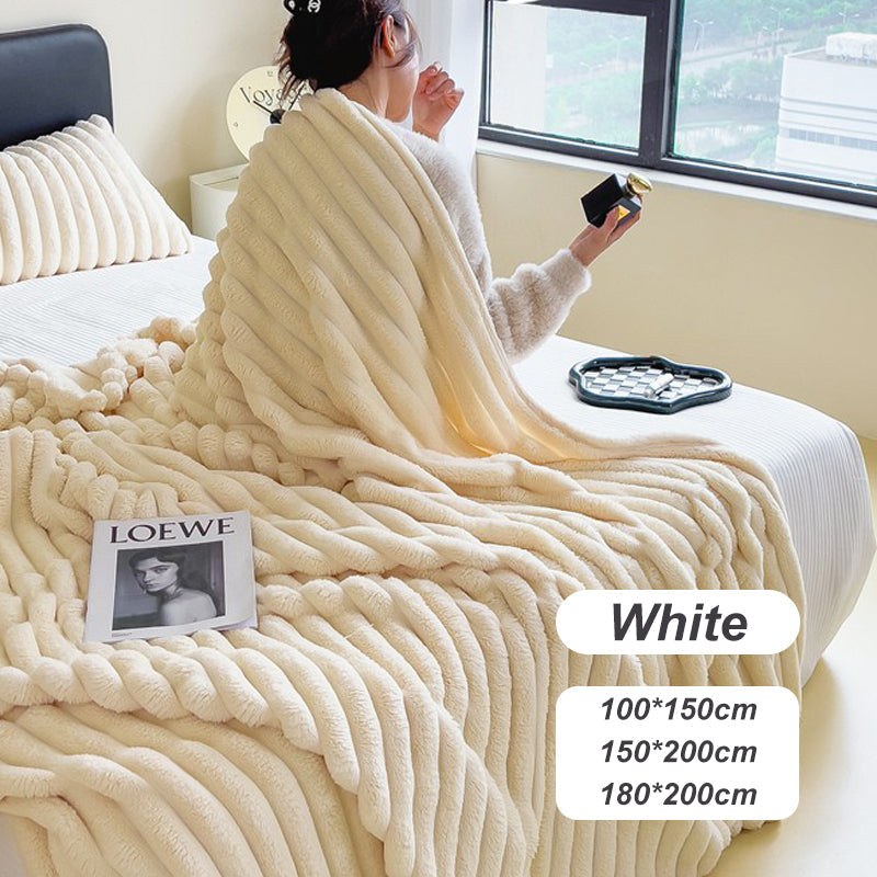🎁🎁LAST DAY SPECIAL PRICE!🎅Super Soft Fur Ribbed Fleece Throw Blanket⛄🔥