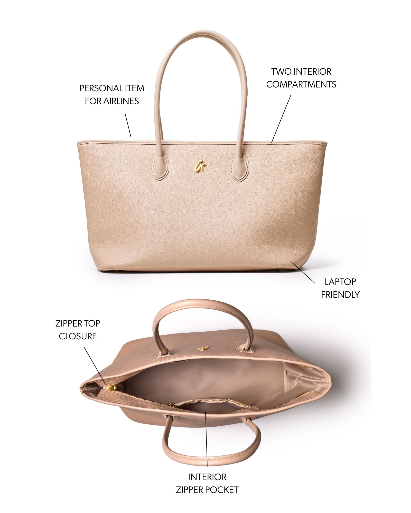 PEBBLE TOTE BAG - NUDE