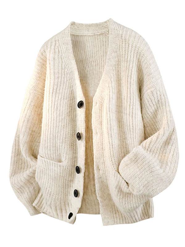 Unisex Casual Button Cashmere Warm Comfortable Sweater Jacket