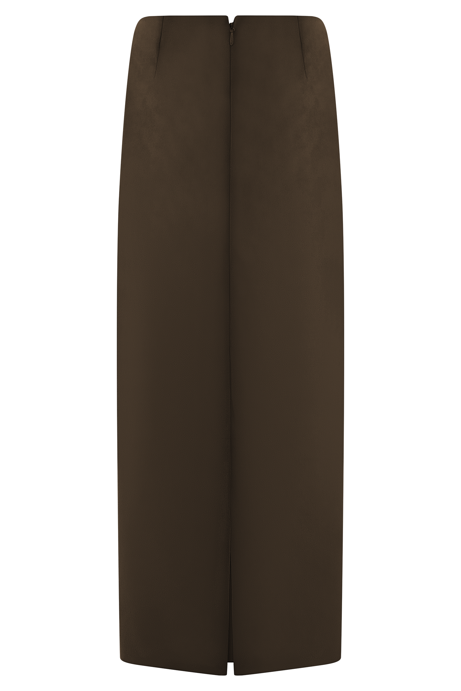 Chocolate Faux Suede Midi Skirt