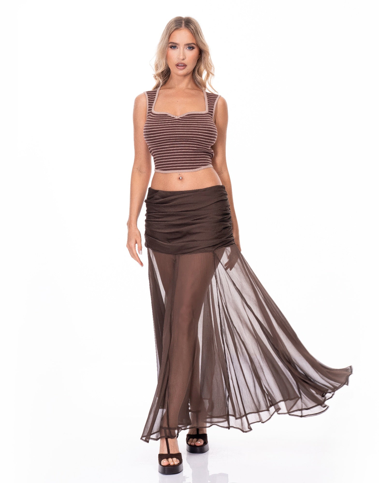 Mesh Maxi Skirt